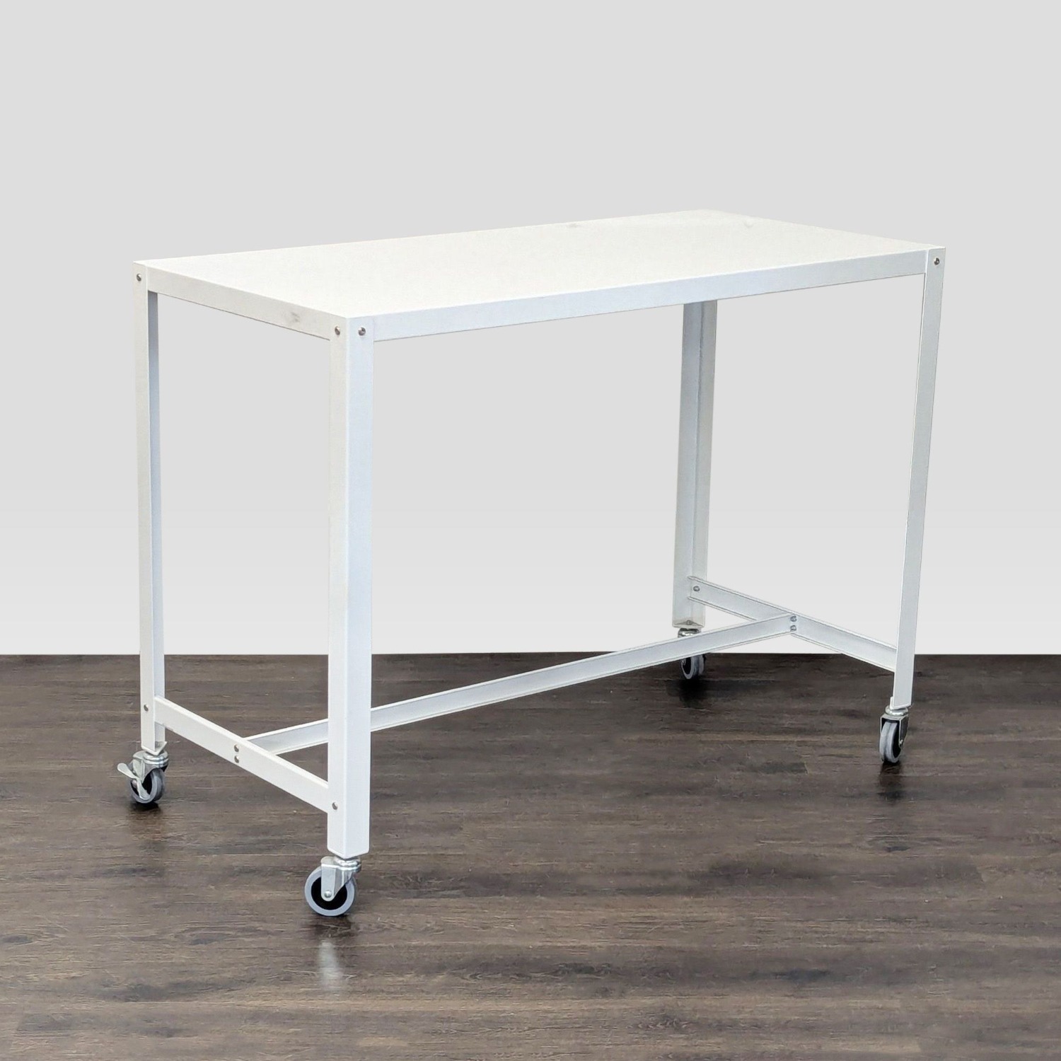 CB2 Go Kart White Modern Rolling Desk  - image-7