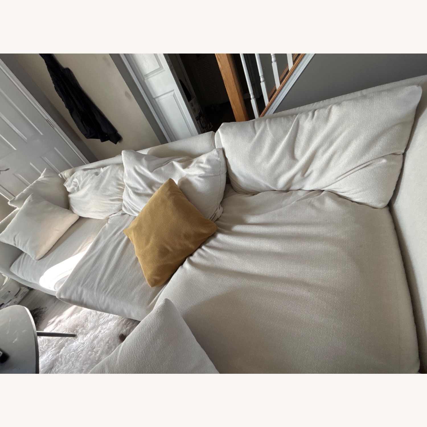 Valyou Furniture White Fabric 2 Piece Sectional - image-5