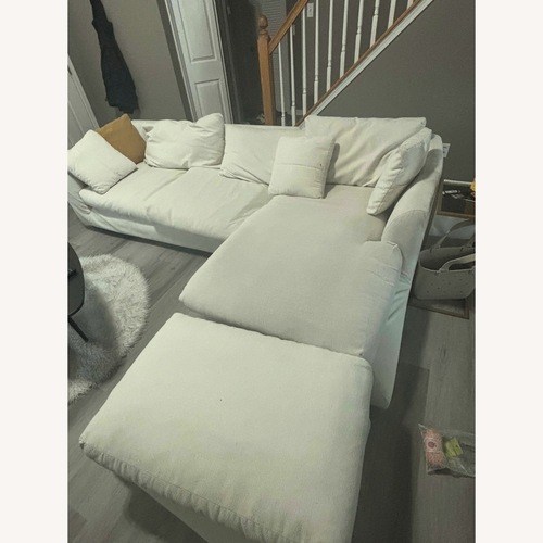 Used Valyou Furniture White Fabric 2 Piece Sectional for sale on AptDeco
