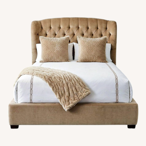 Used Arhaus Tufted Natural Fabric Queen Bed for sale on AptDeco