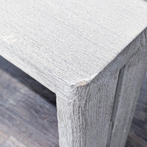 Used Restoration Hardware Matira Modern Gray Wood Table for sale on AptDeco