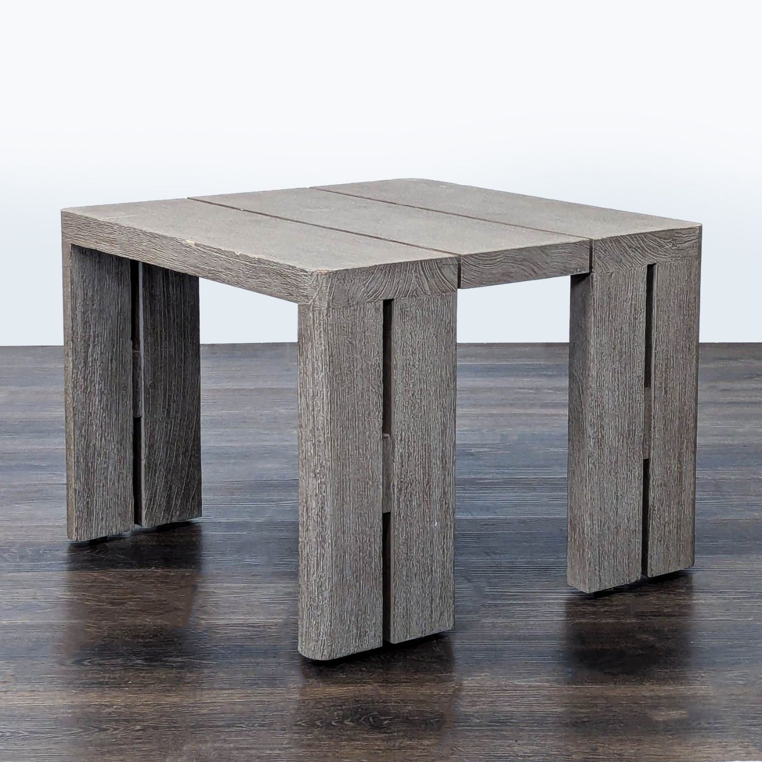 Restoration Hardware Matira Modern Gray Wood Table - image-4