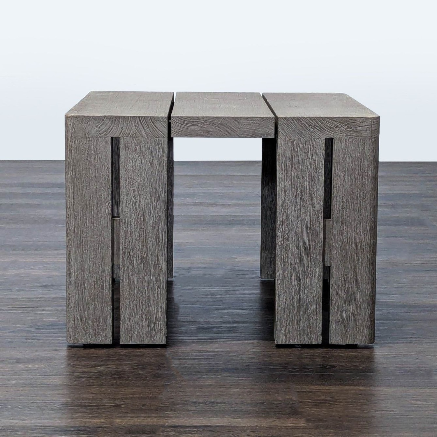 Restoration Hardware Matira Modern Gray Wood Table - image-5