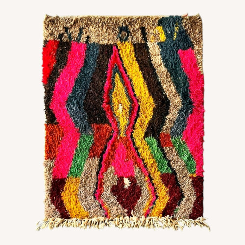 Used Handmade Berber Moroccan Wool Area Rug 6' x 8' for sale on AptDeco