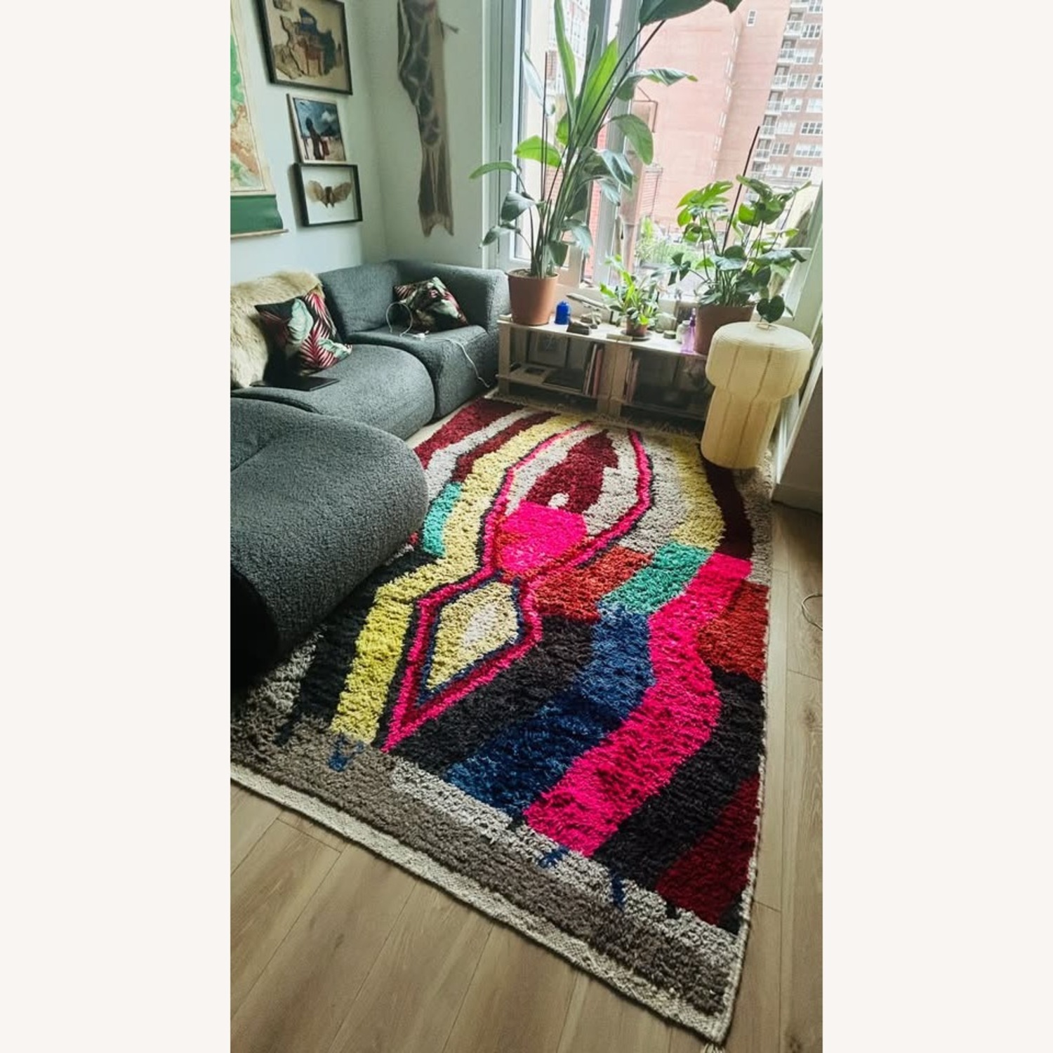 Handmade Berber Moroccan Wool Area Rug 6' x 8' - image-2
