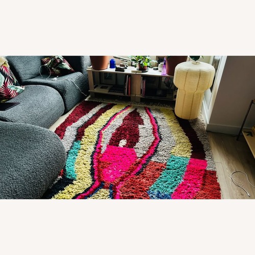 Used Handmade Berber Moroccan Wool Area Rug 6' x 8' for sale on AptDeco