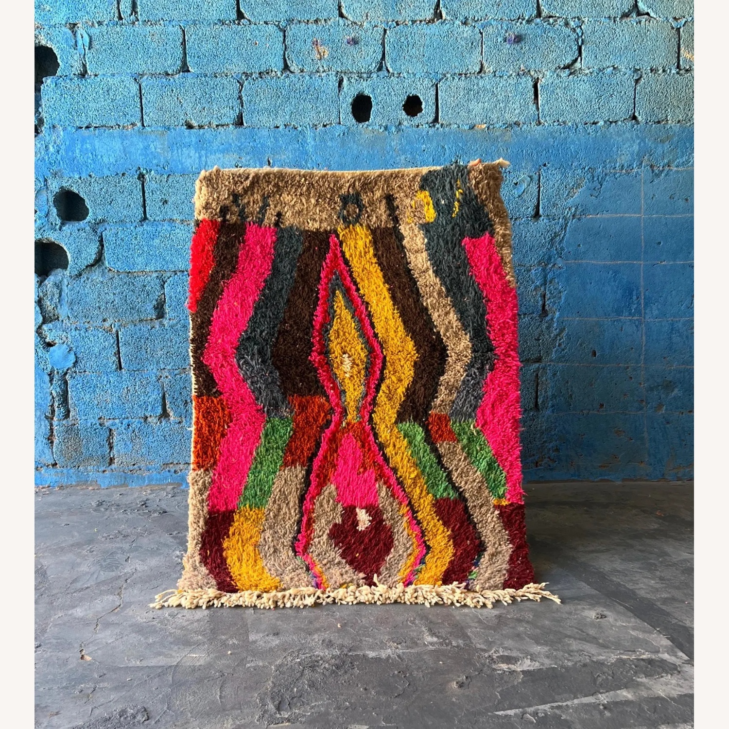 Handmade Berber Moroccan Wool Area Rug 6' x 8' - image-5
