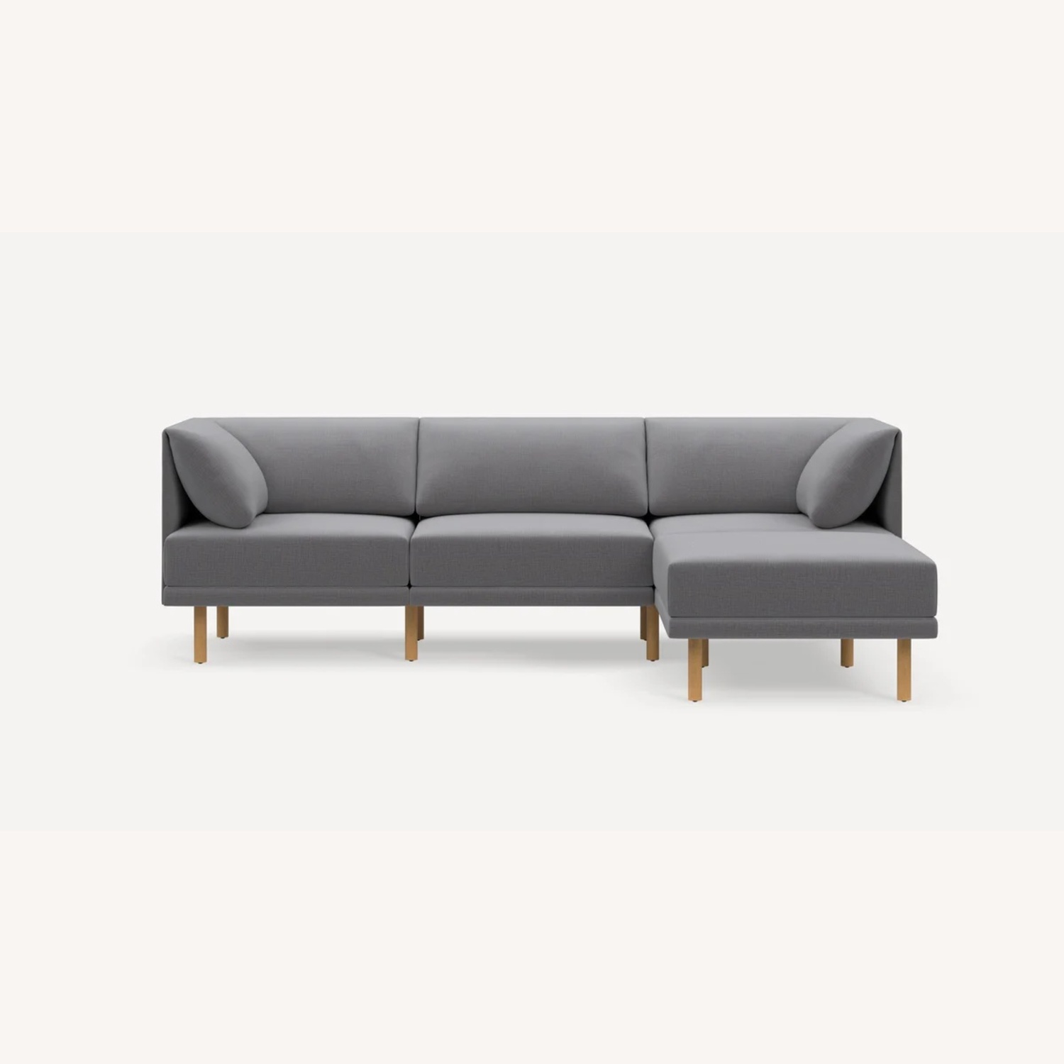 Burrow Range Light Gray Wood 3 Piece Sectional - image-4