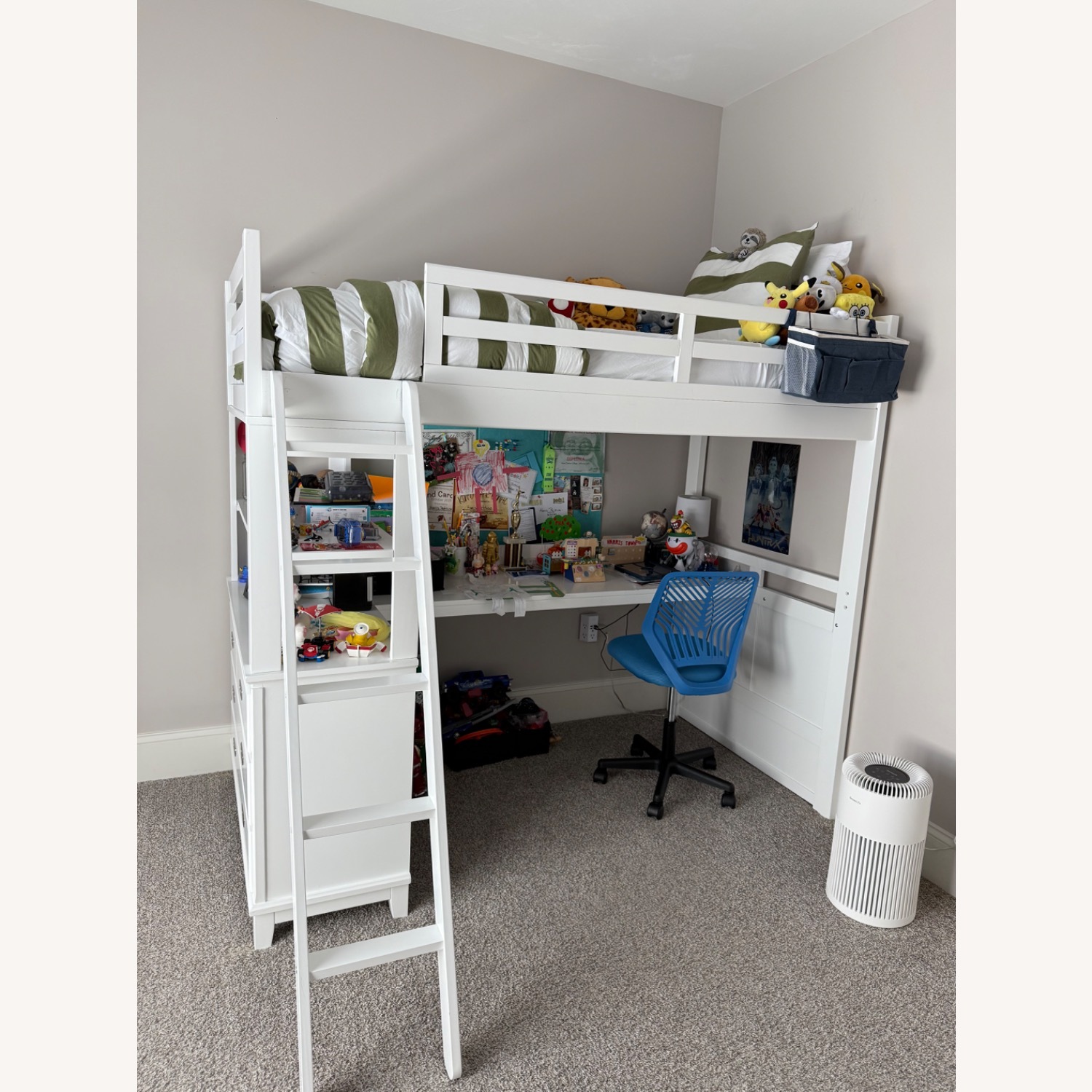 Chadwick Twin White Loft Bed with Desk - image-5