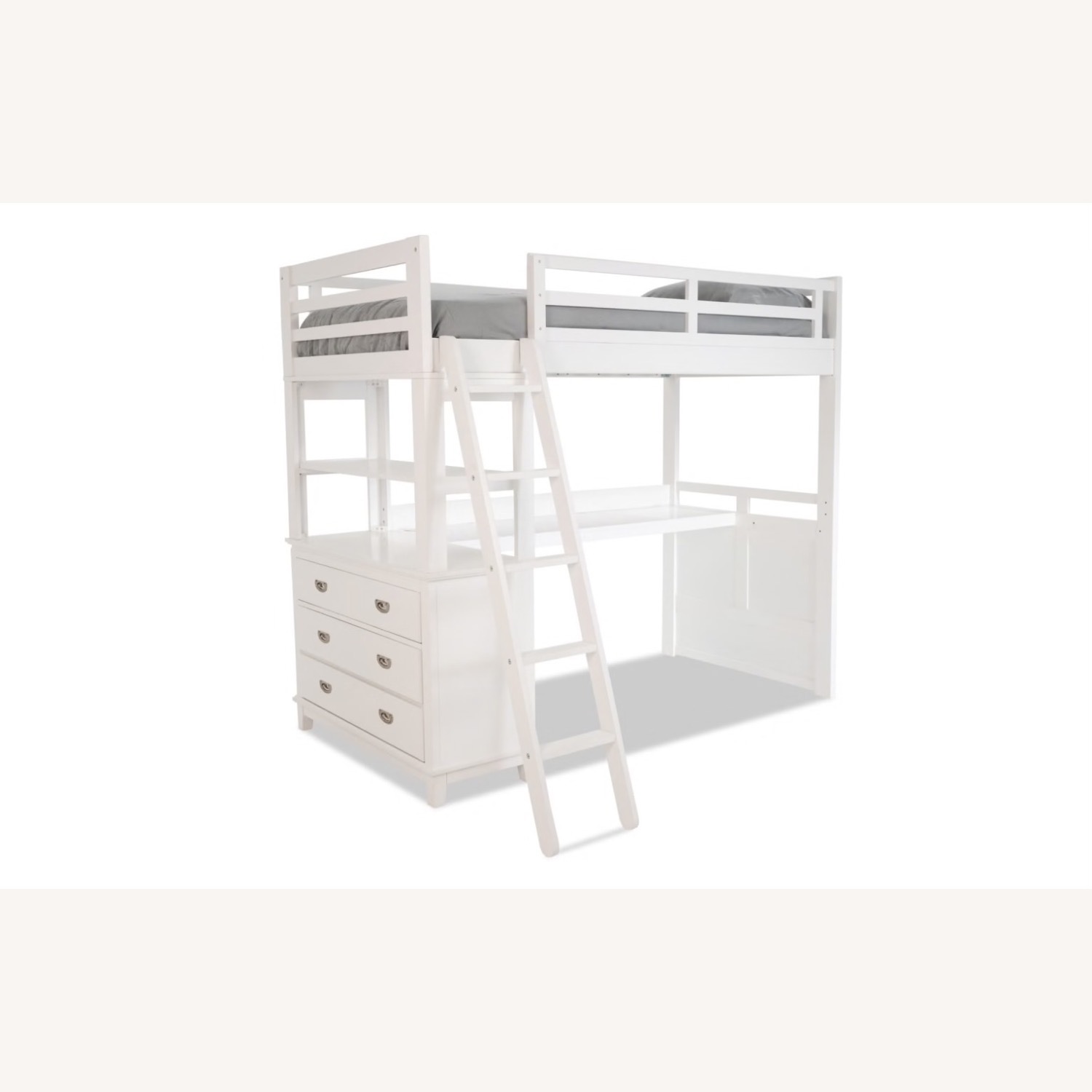 Chadwick Twin White Loft Bed with Desk - image-2