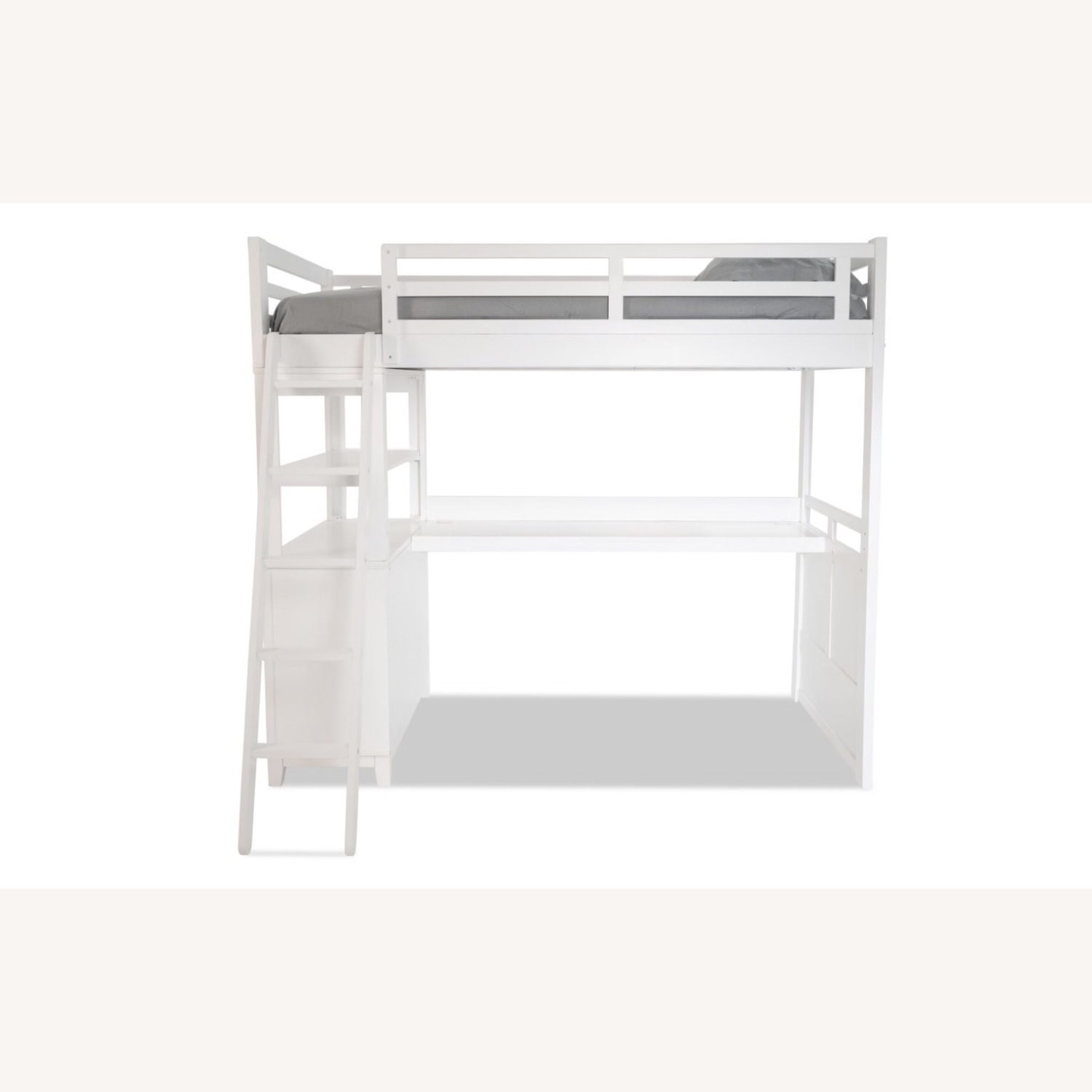 Chadwick Twin White Loft Bed with Desk - image-1