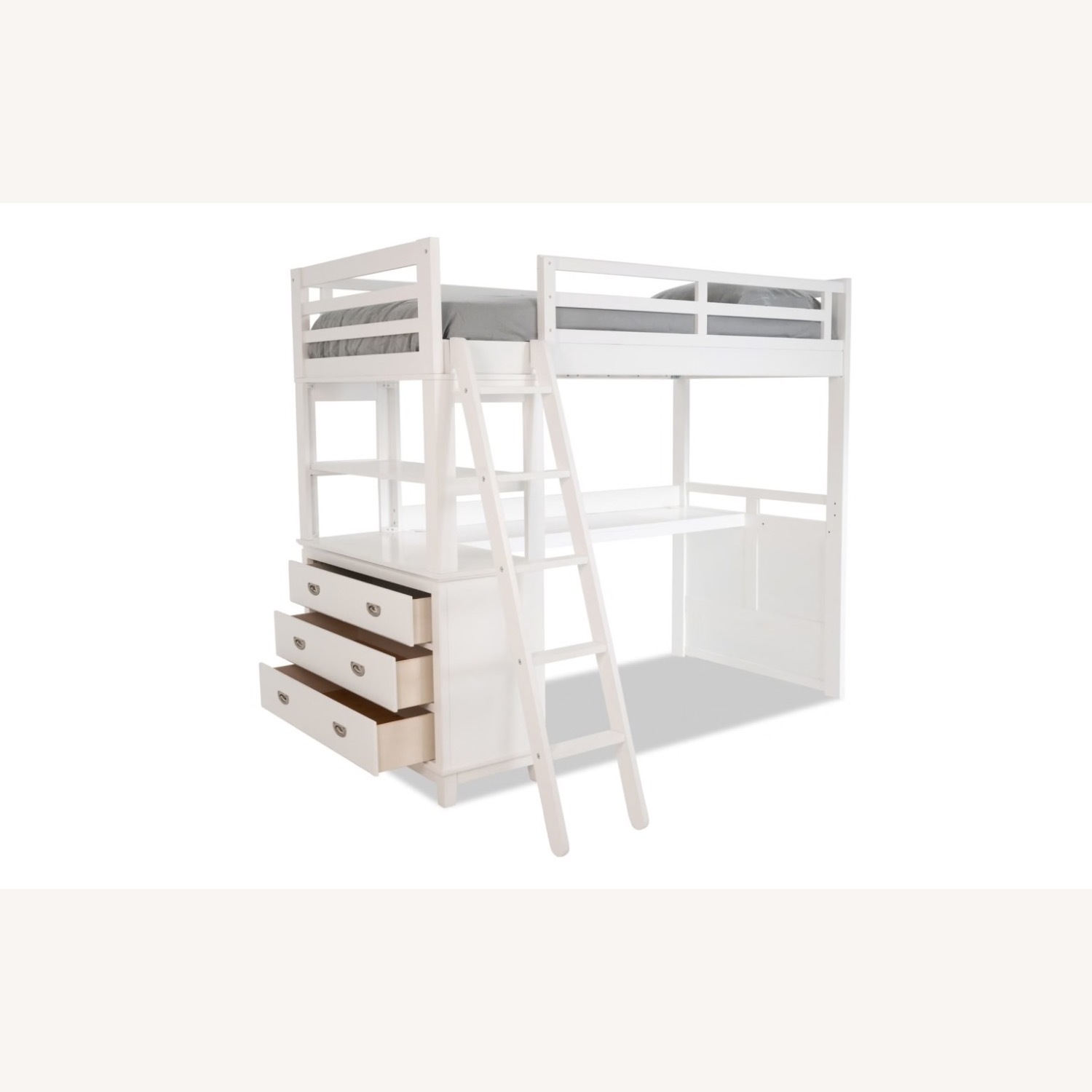 Chadwick Twin White Loft Bed with Desk - image-3