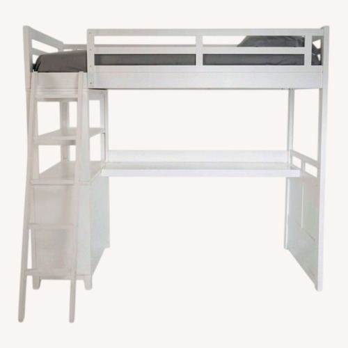 Used Chadwick Twin White Loft Bed with Desk for sale on AptDeco