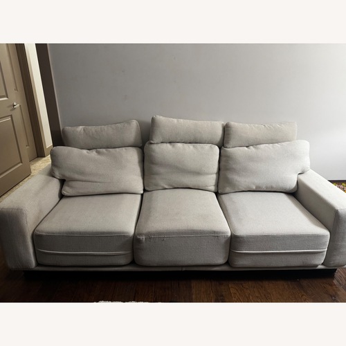 Used Amazon Natural Linen 3+ Seater Sofa for sale on AptDeco