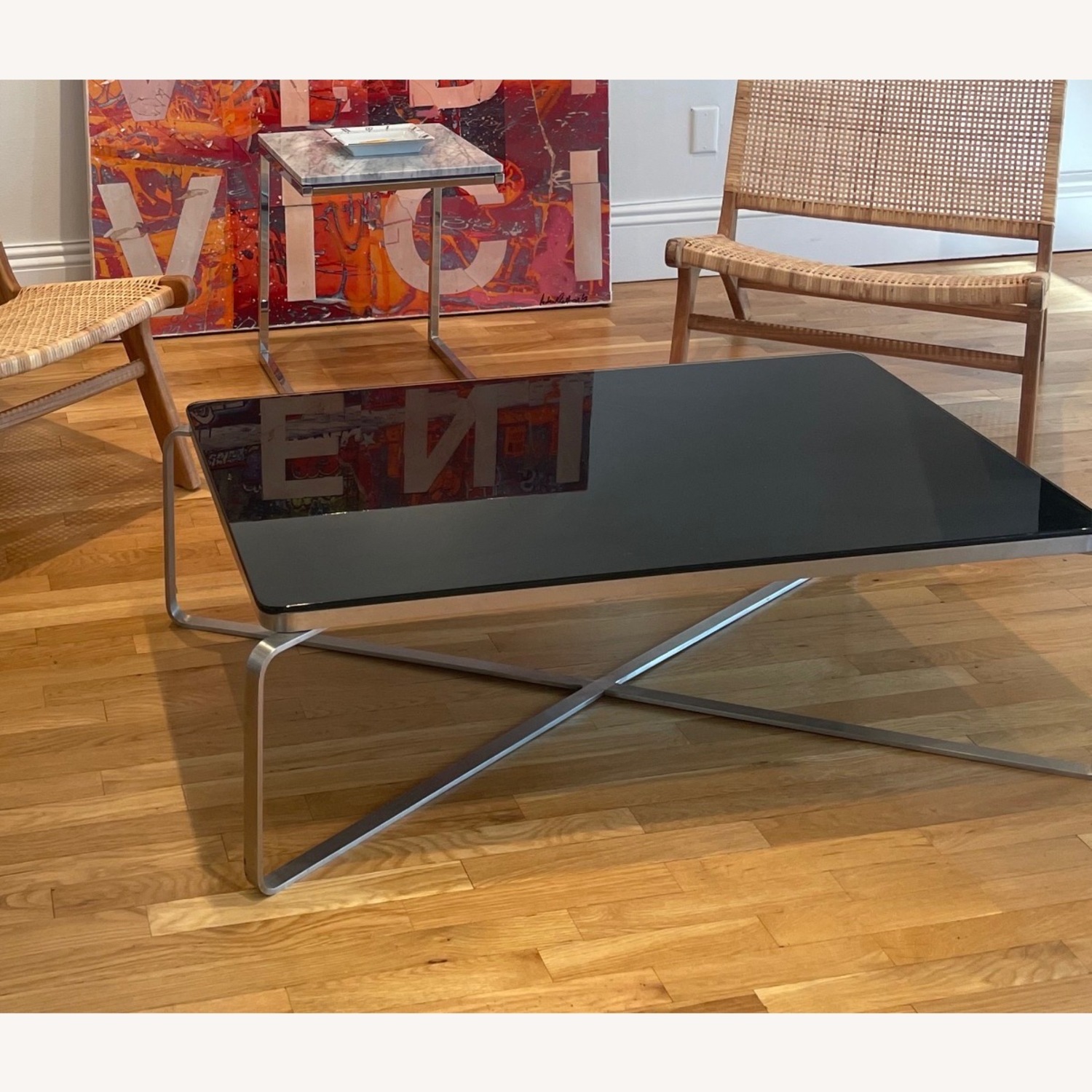 Cassina Smoked Glass and Metal Coffee Table  - image-3