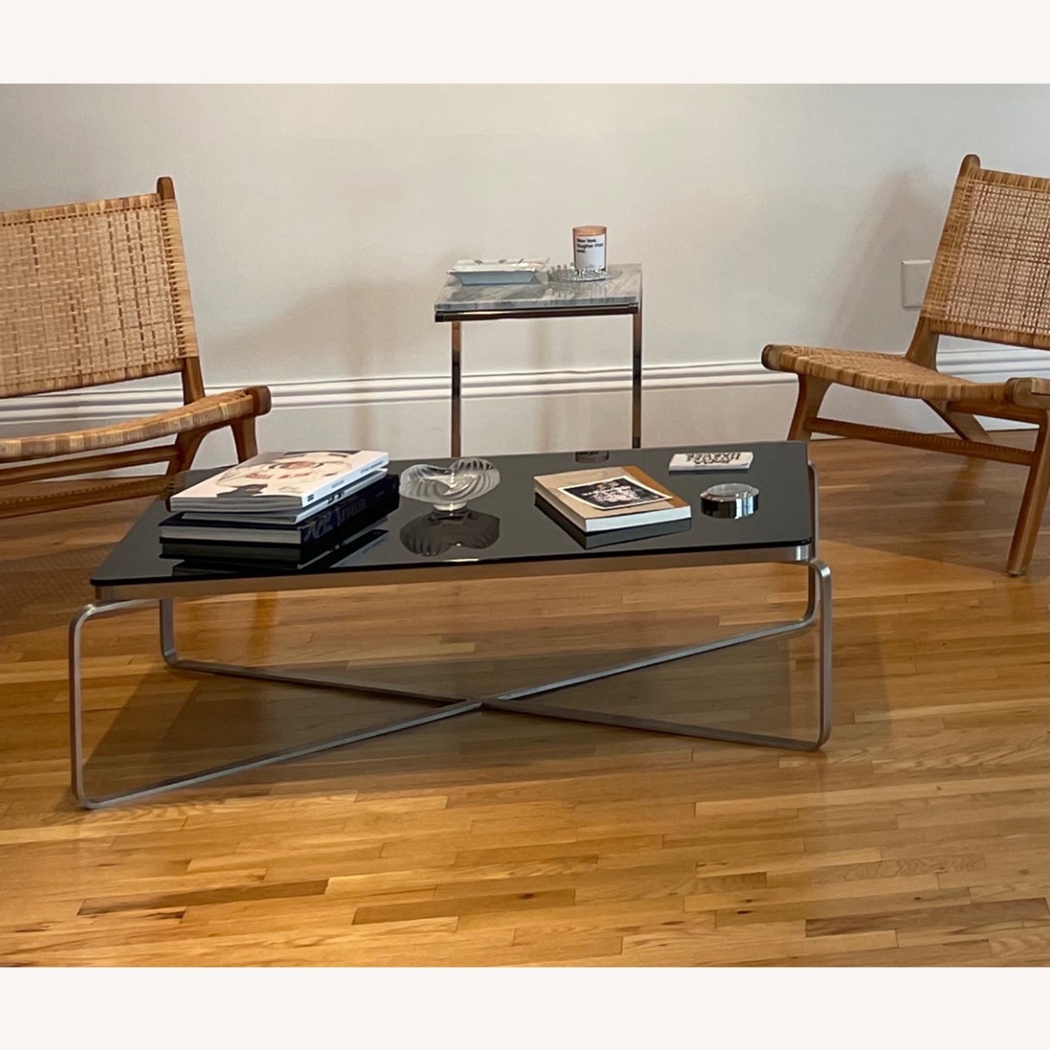 Cassina Smoked Glass and Metal Coffee Table  - image-4