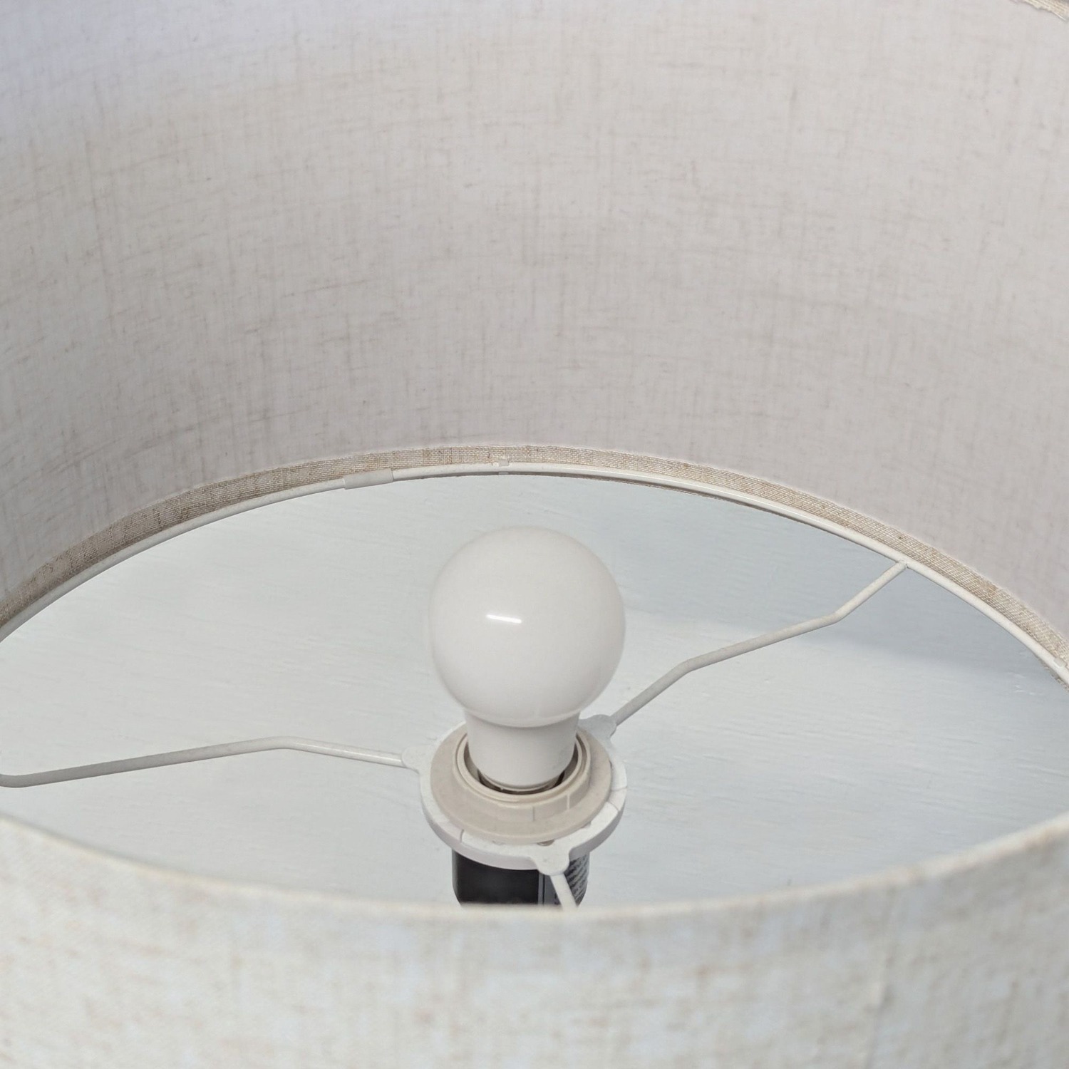 Modern Tripod Floor Lamp with Shelf and Fabric - image-3