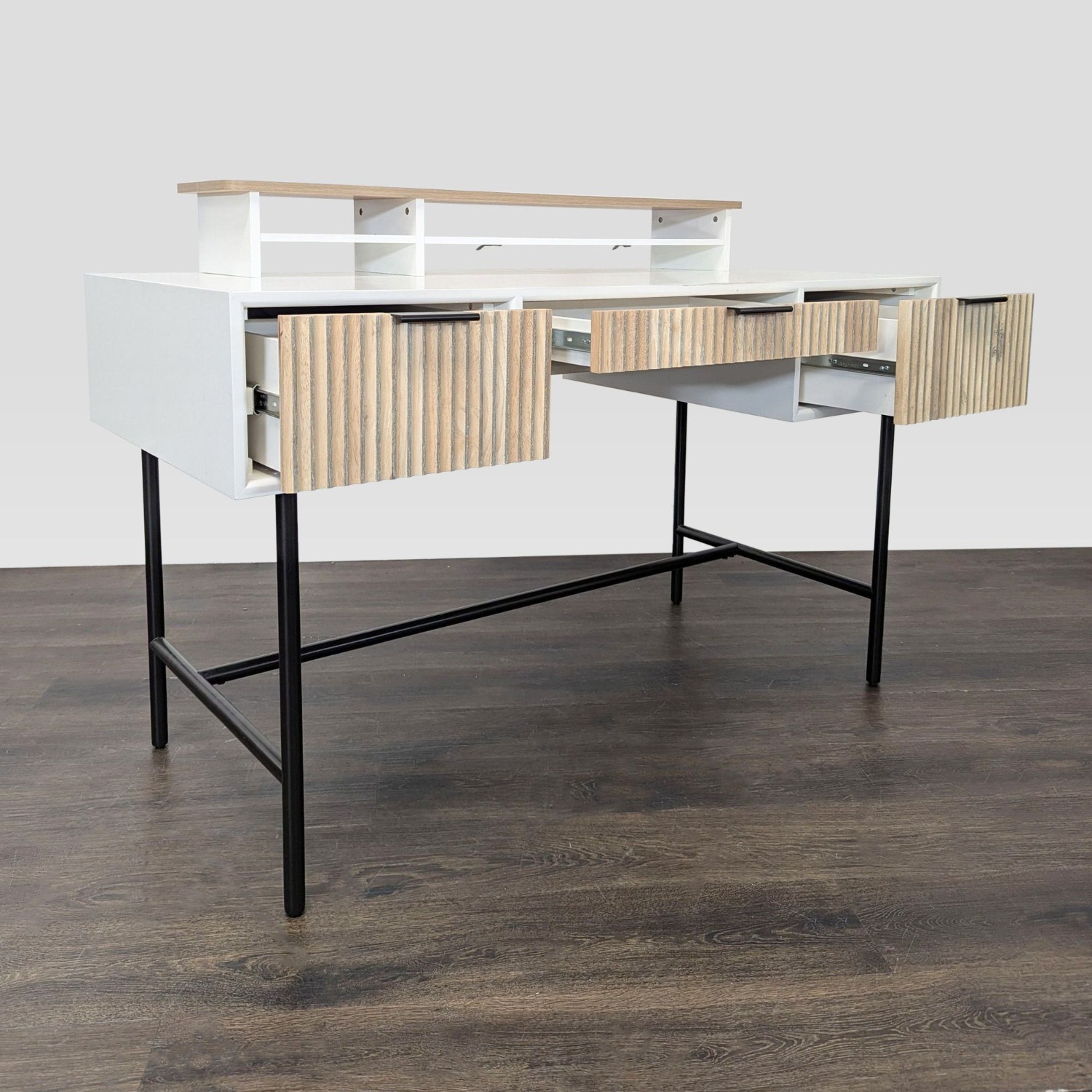 West Elm Quinn Modern Desk with Three Drawers  - image-7