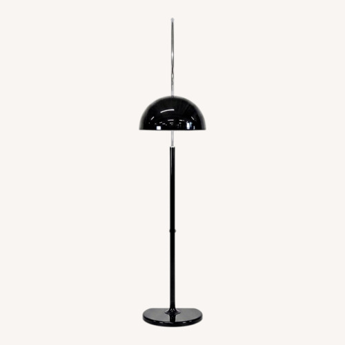 Used Oluce Coupe Modern Arc Floor Lamp with Black Dome  for sale on AptDeco