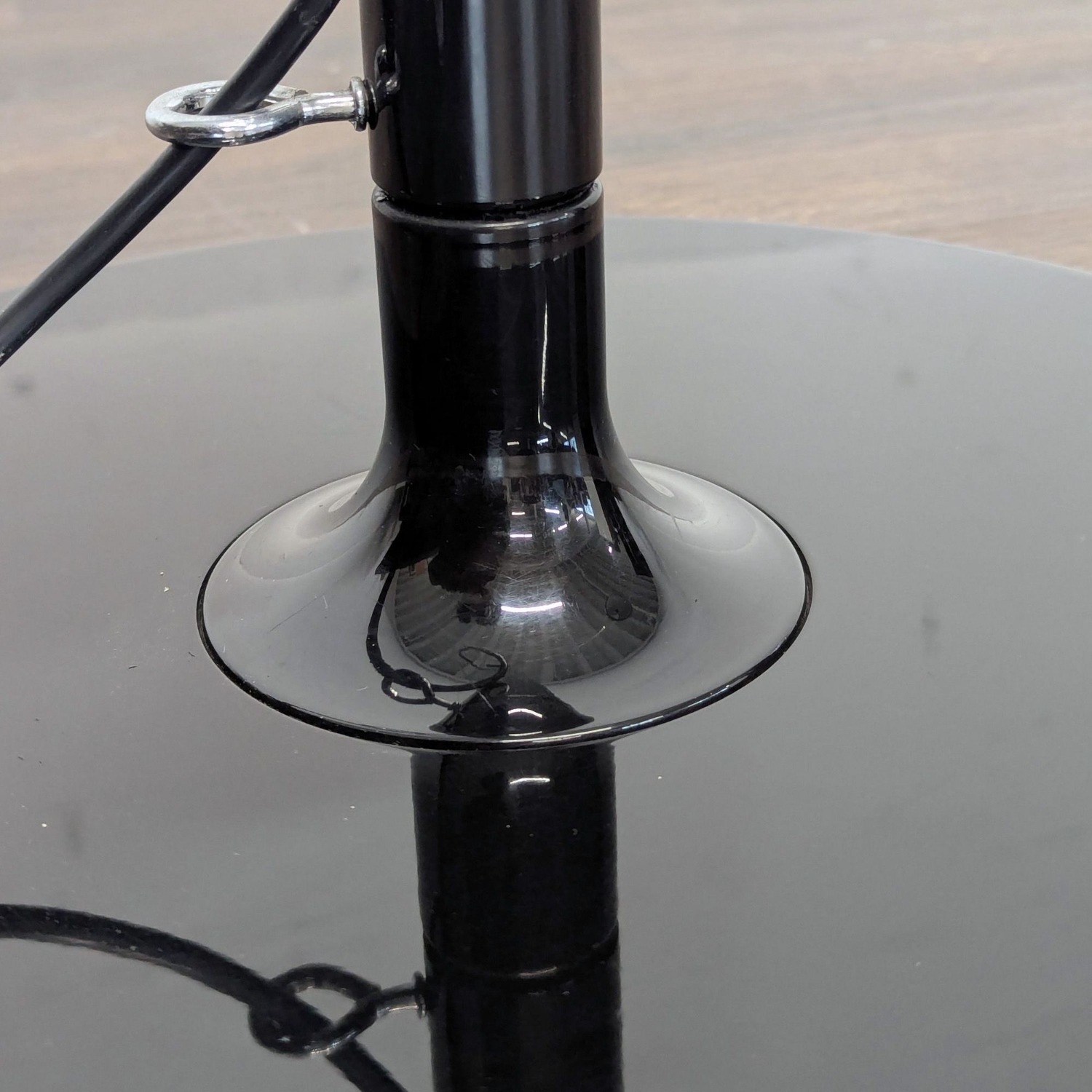 Oluce Coupe Modern Arc Floor Lamp with Black Dome  - image-3