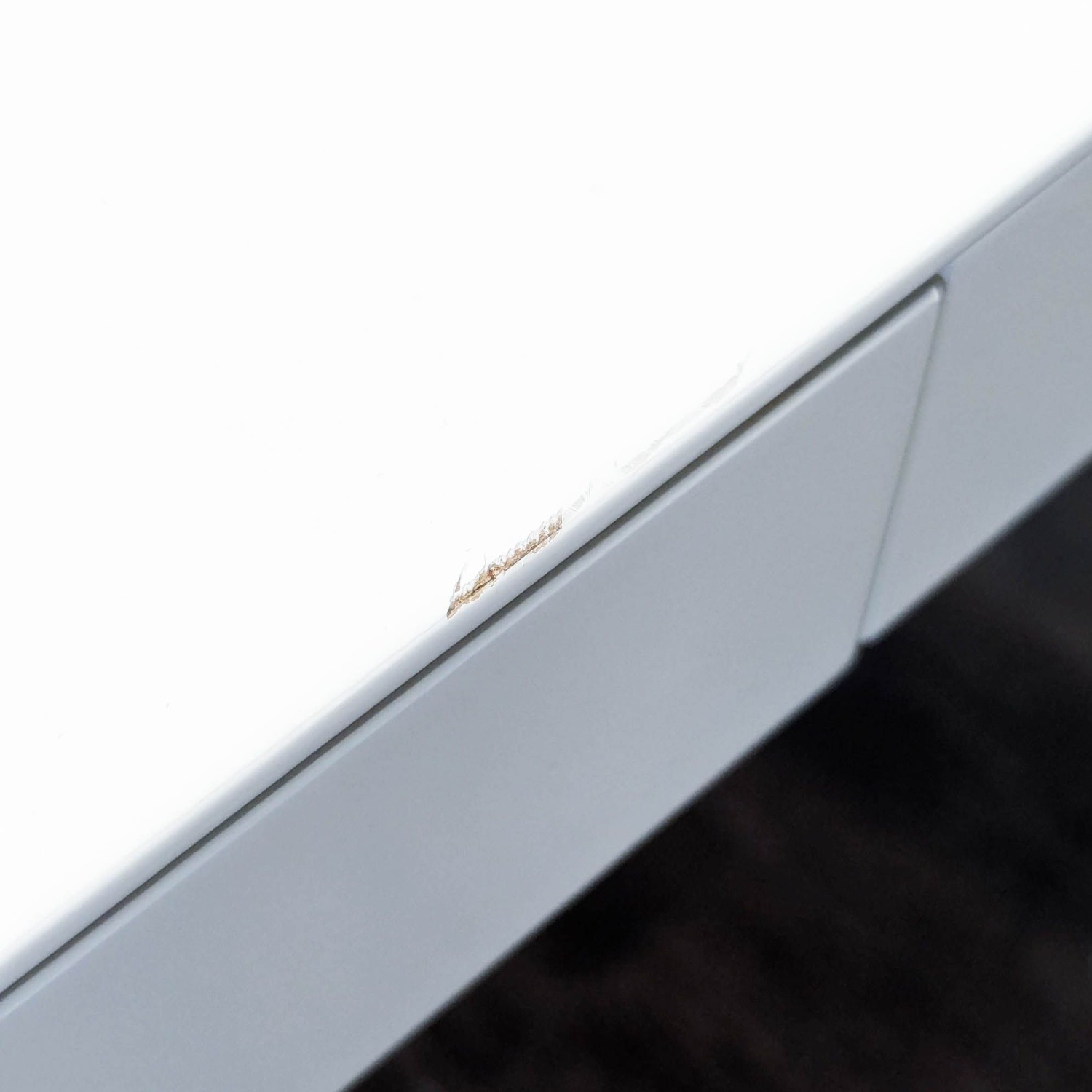 West Elm White Modern Desk with Sleek Minimalist - image-3