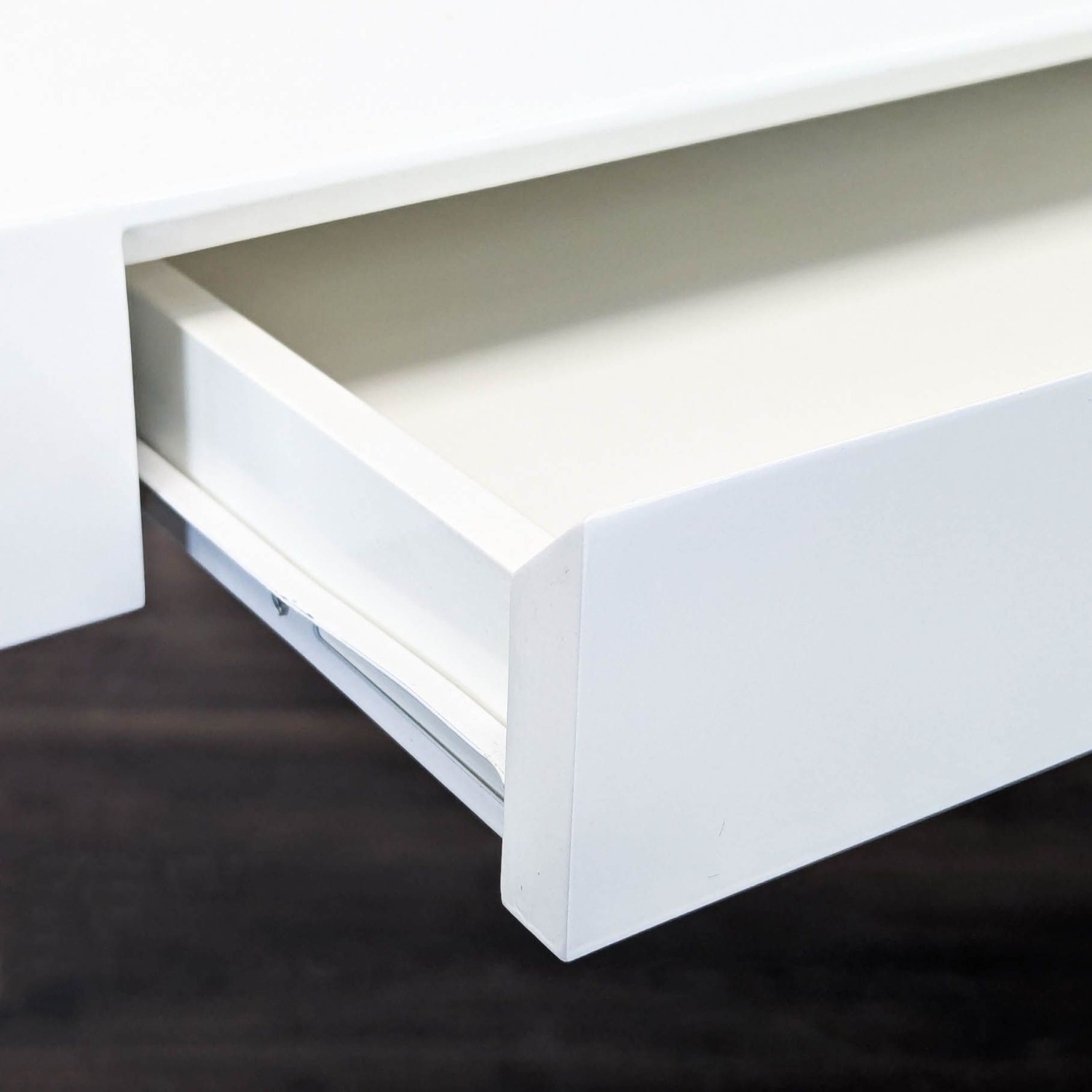 West Elm White Modern Desk with Sleek Minimalist - image-5