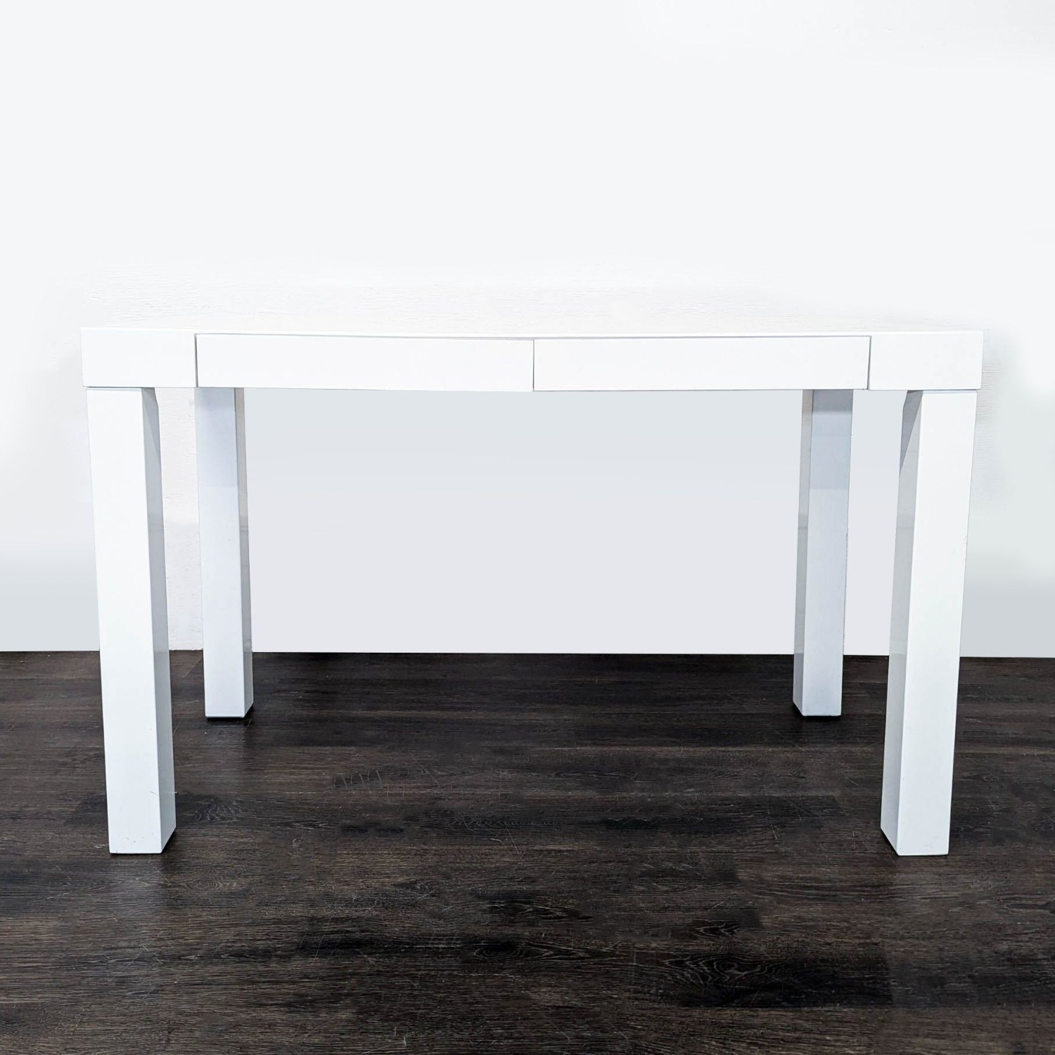 West Elm White Modern Desk with Sleek Minimalist - image-10