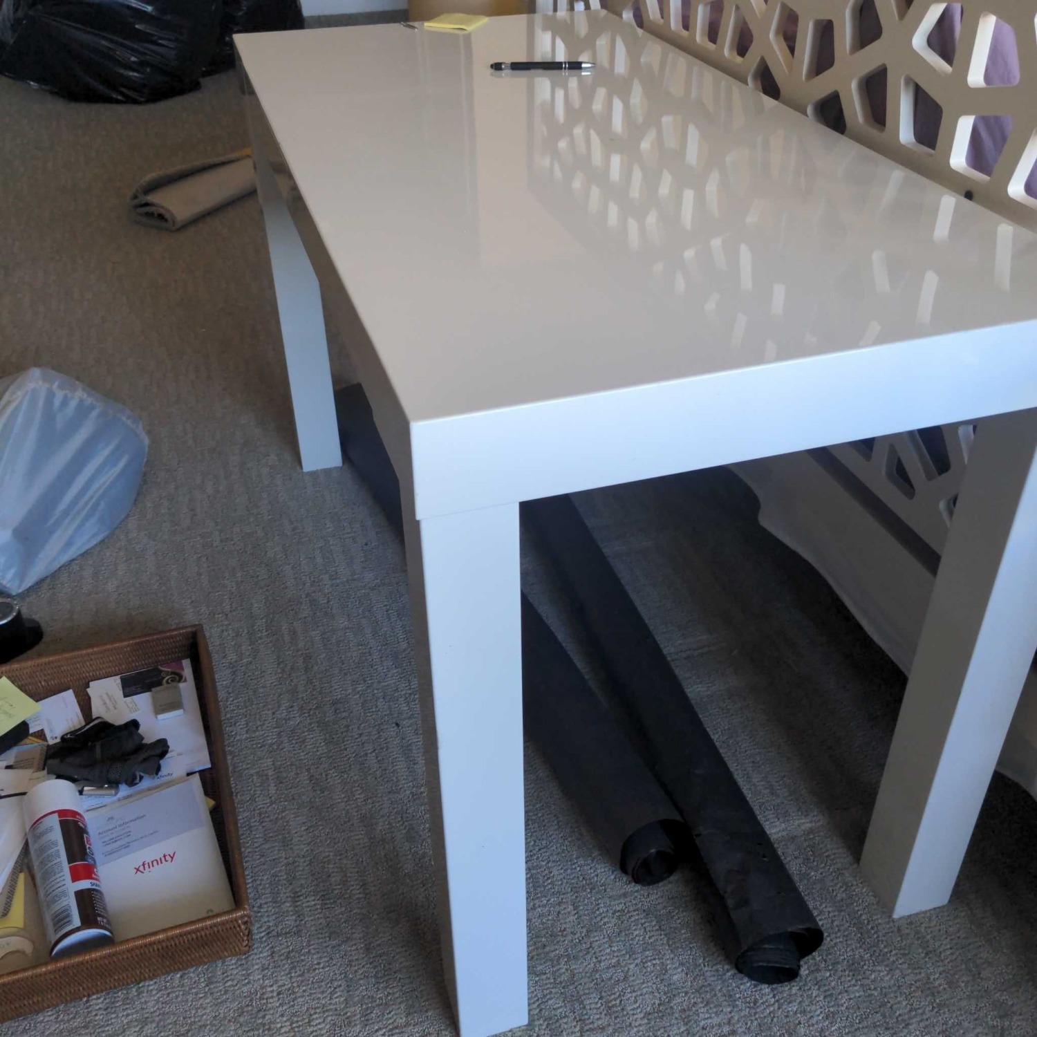 West Elm White Modern Desk with Sleek Minimalist - image-1