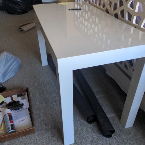Used West Elm White Modern Desk with Sleek Minimalist for sale on AptDeco