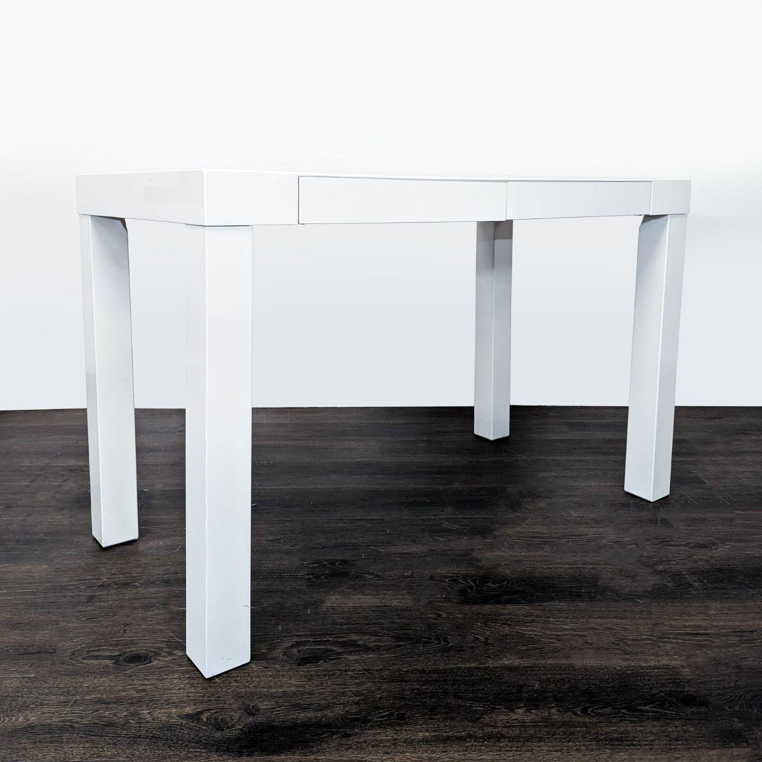 West Elm White Modern Desk with Sleek Minimalist - image-8