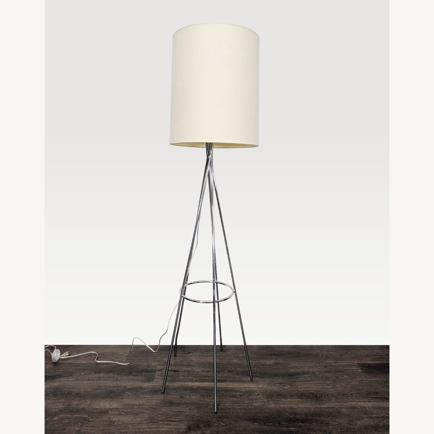 Modern Tripod Floor Lamp with White Shade  - image-5