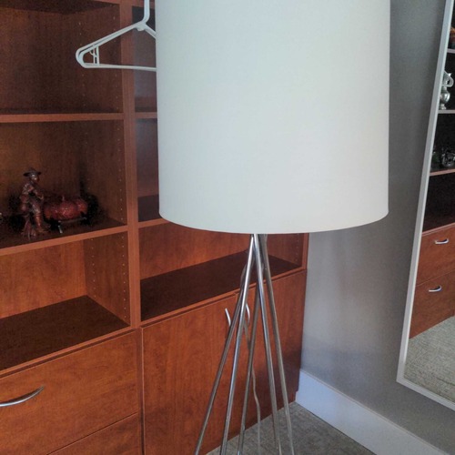 Used Modern Tripod Floor Lamp with White Shade  for sale on AptDeco
