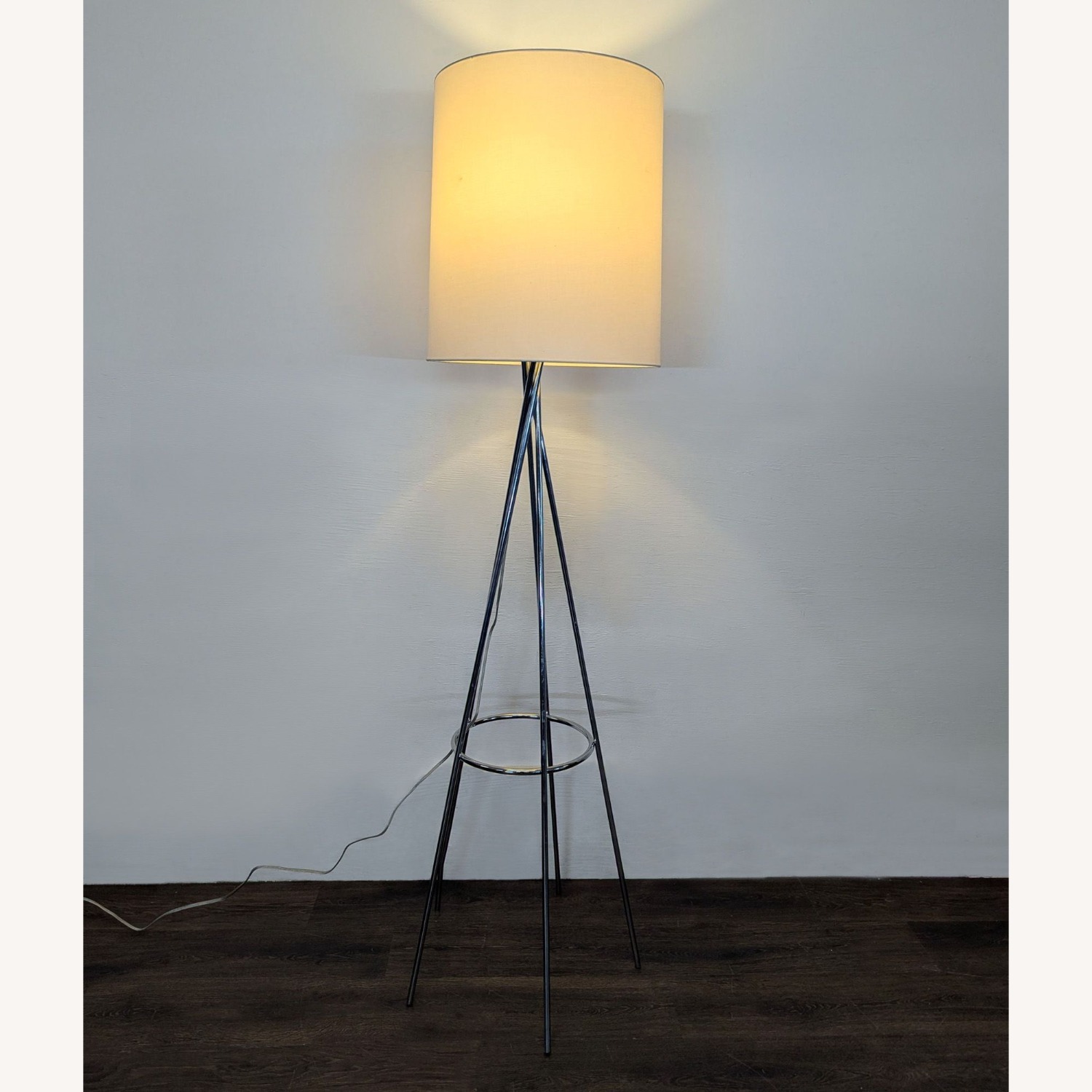 Modern Tripod Floor Lamp with White Shade  - image-6