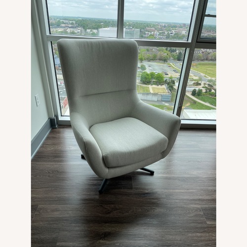 Used Article Agga White Fabric Accent Chair for sale on AptDeco