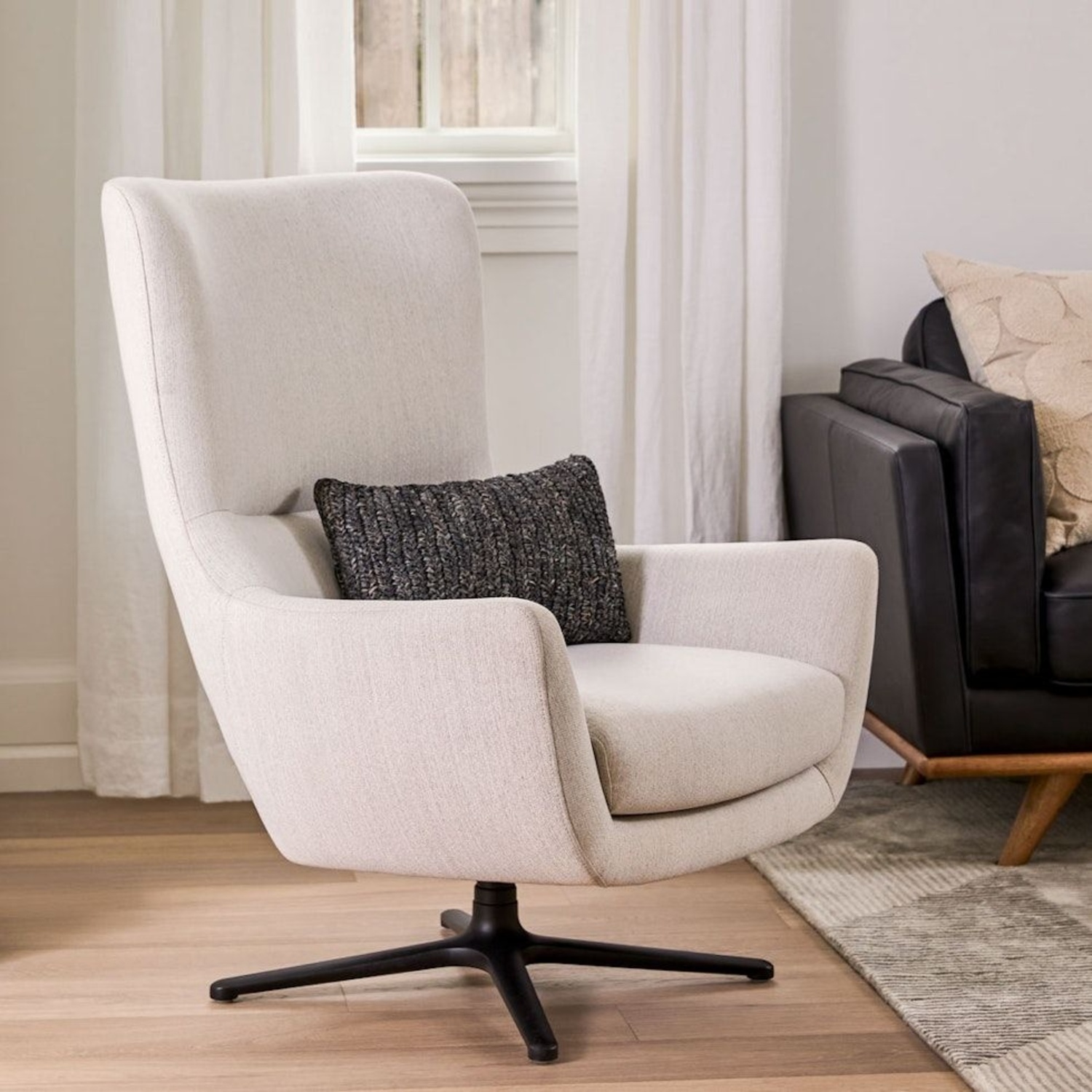 Article Agga White Fabric Accent Chair - image-4