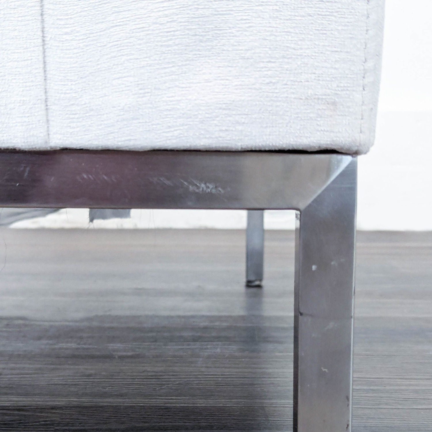 Modern White Lounge Chair with Metal Legs	 - image-2