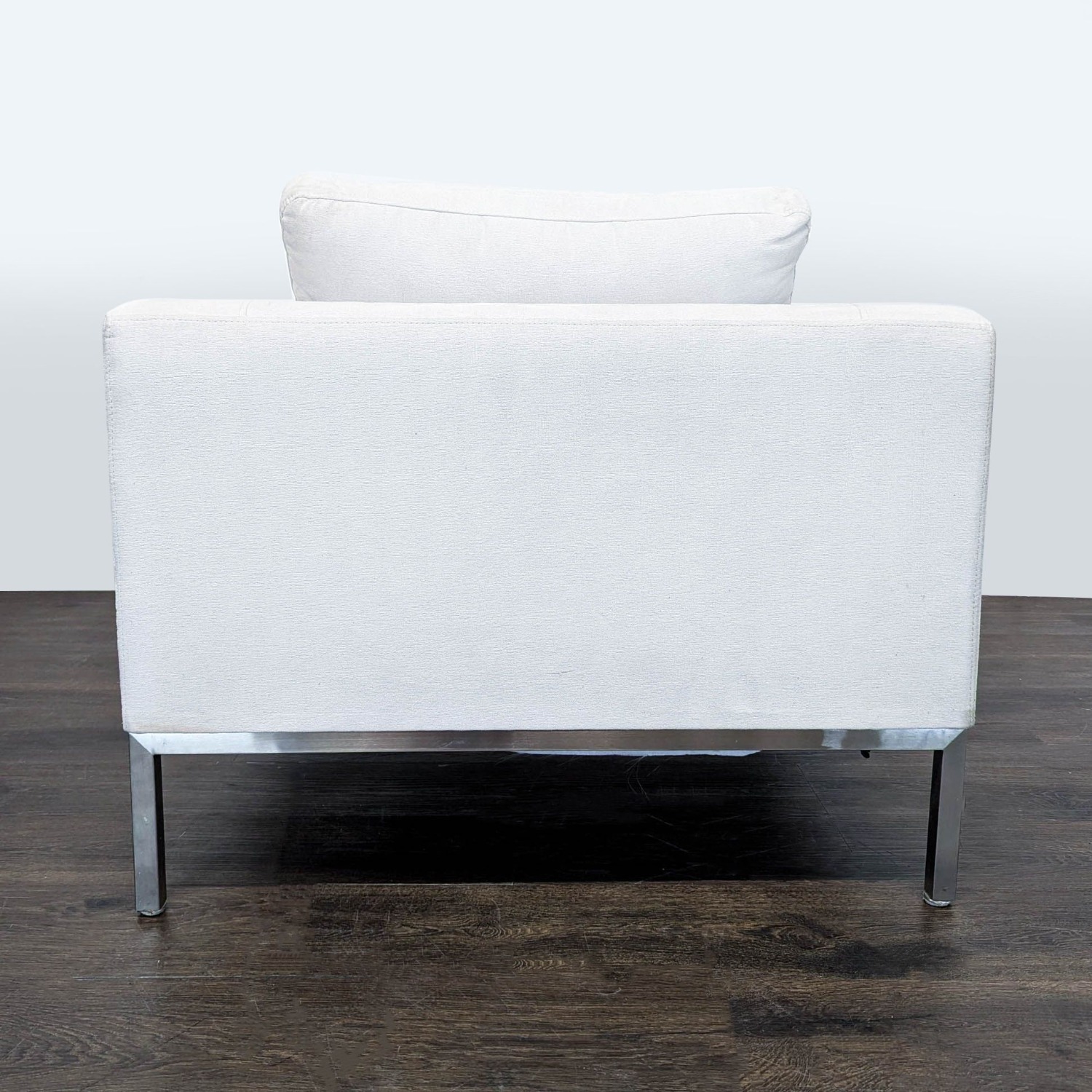 Modern White Lounge Chair with Metal Legs	 - image-7