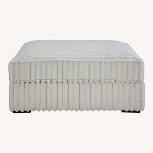 Used Ashley Furniture White Fabric Ottoman for sale on AptDeco