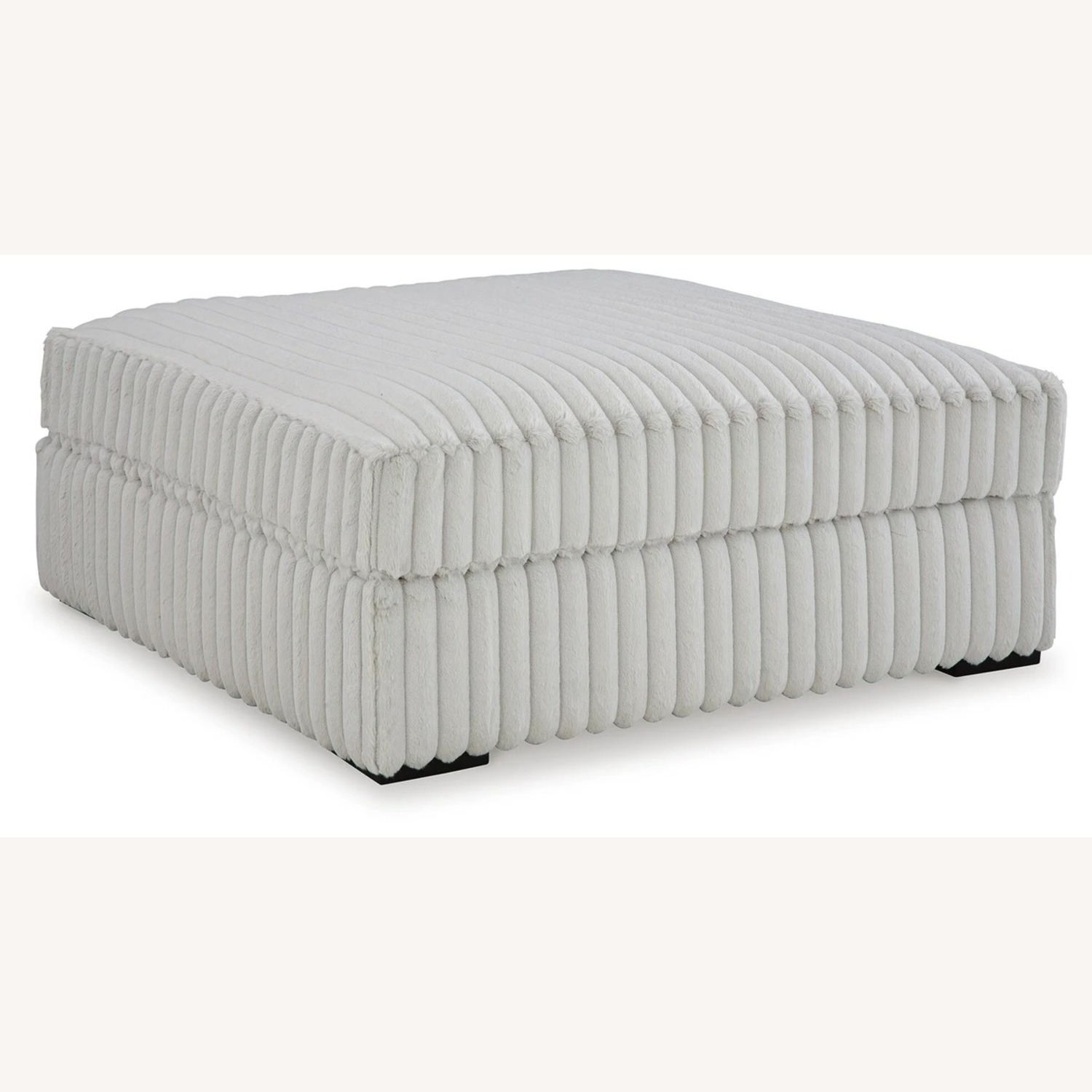 Ashley Furniture White Fabric Ottoman - image-2