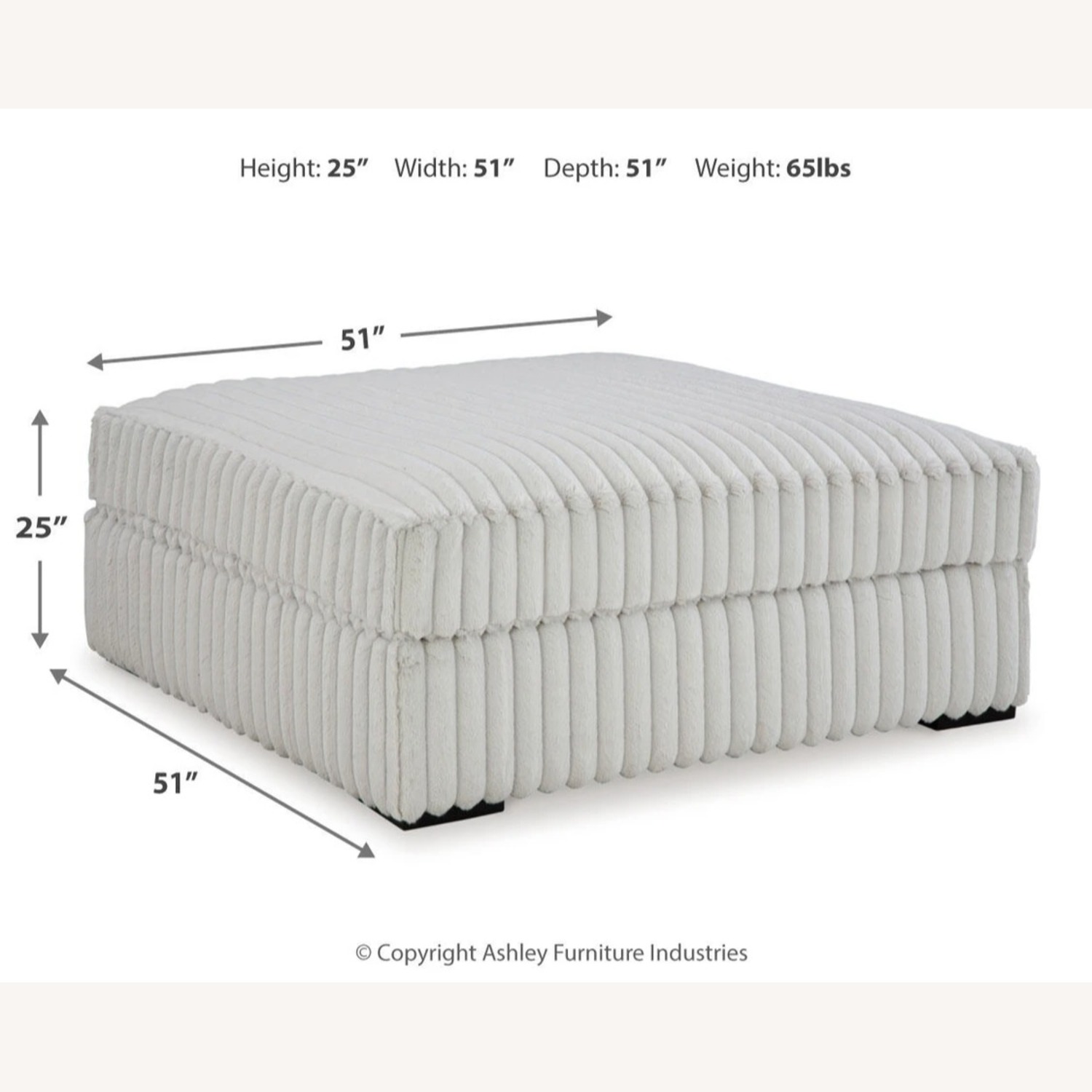 Ashley Furniture White Fabric Ottoman - image-3