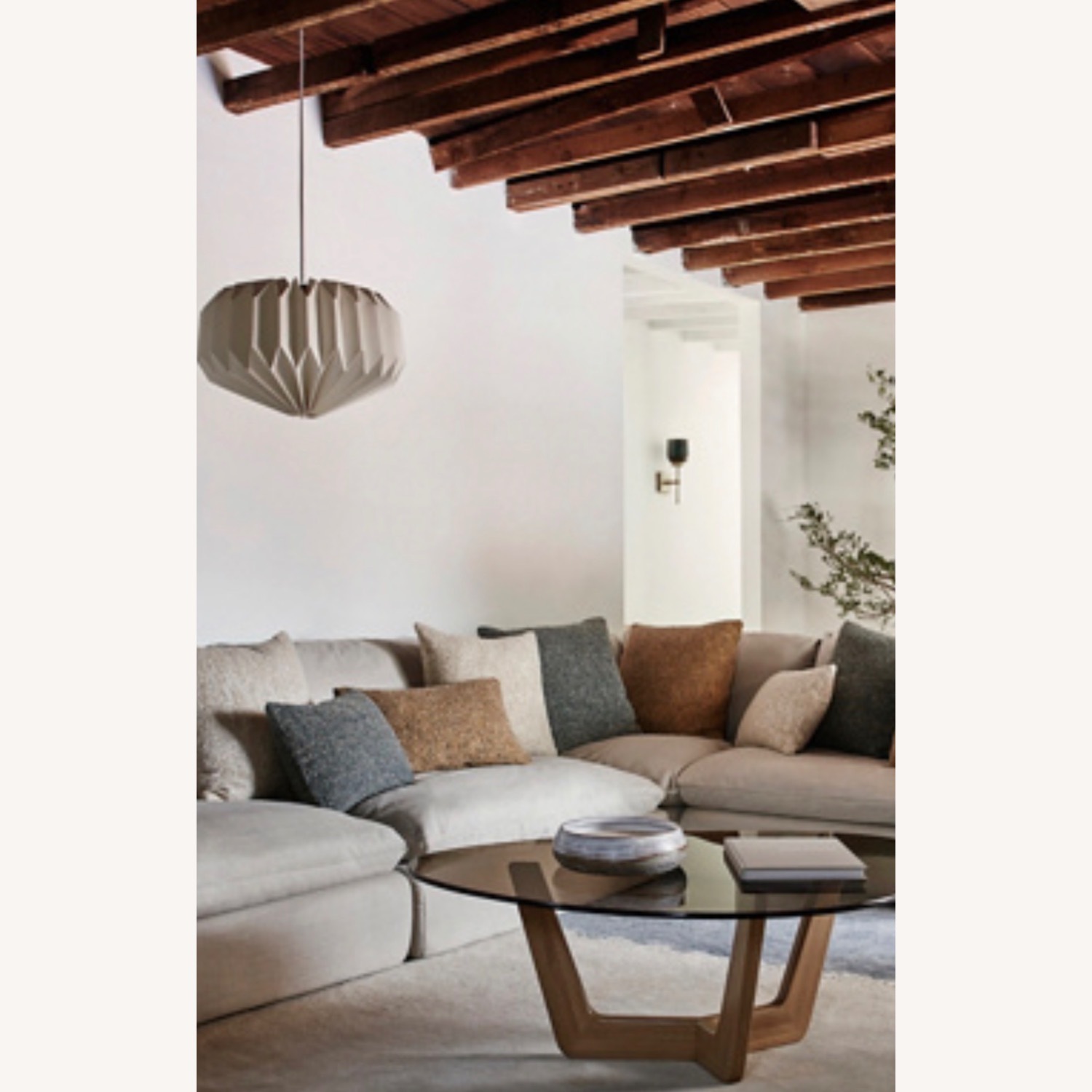 Anthropologie La Jolla Natural Linen 3+ Piece Sectional - image-1