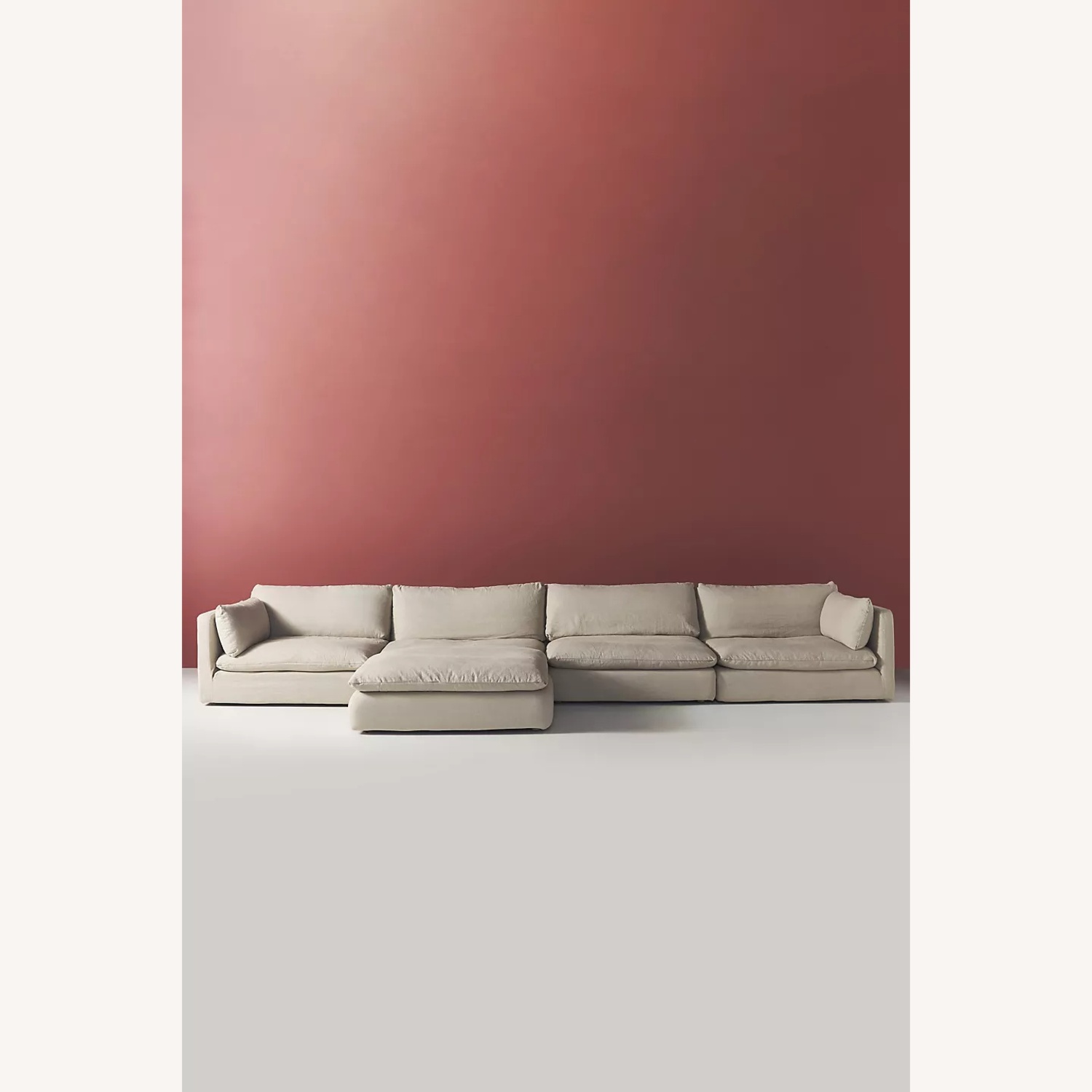 Anthropologie La Jolla Natural Linen 3+ Piece Sectional - image-6
