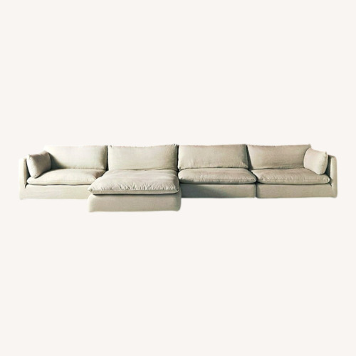 Used Anthropologie La Jolla Natural Linen 3+ Piece Sectional for sale on AptDeco