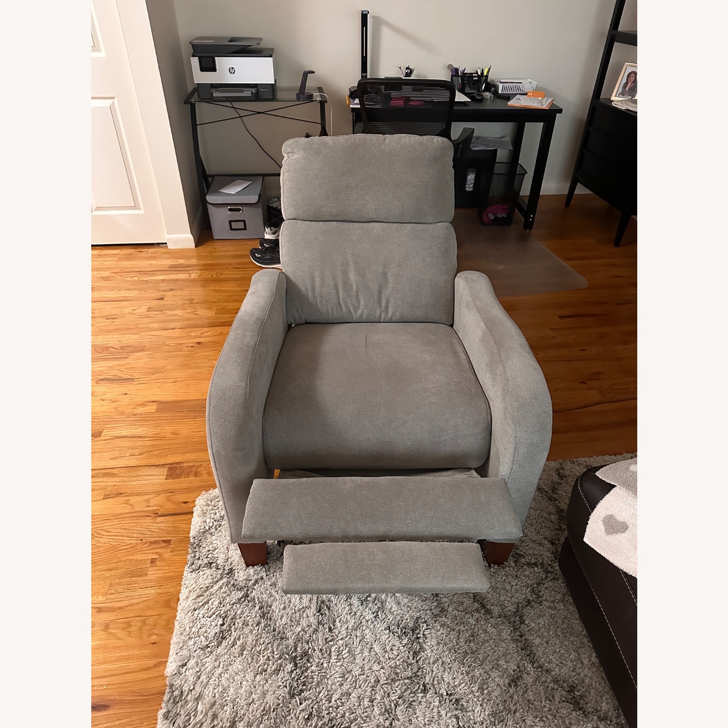 Raymour & Flanigan Tromley Light Gray Fabric Recliner - image-2
