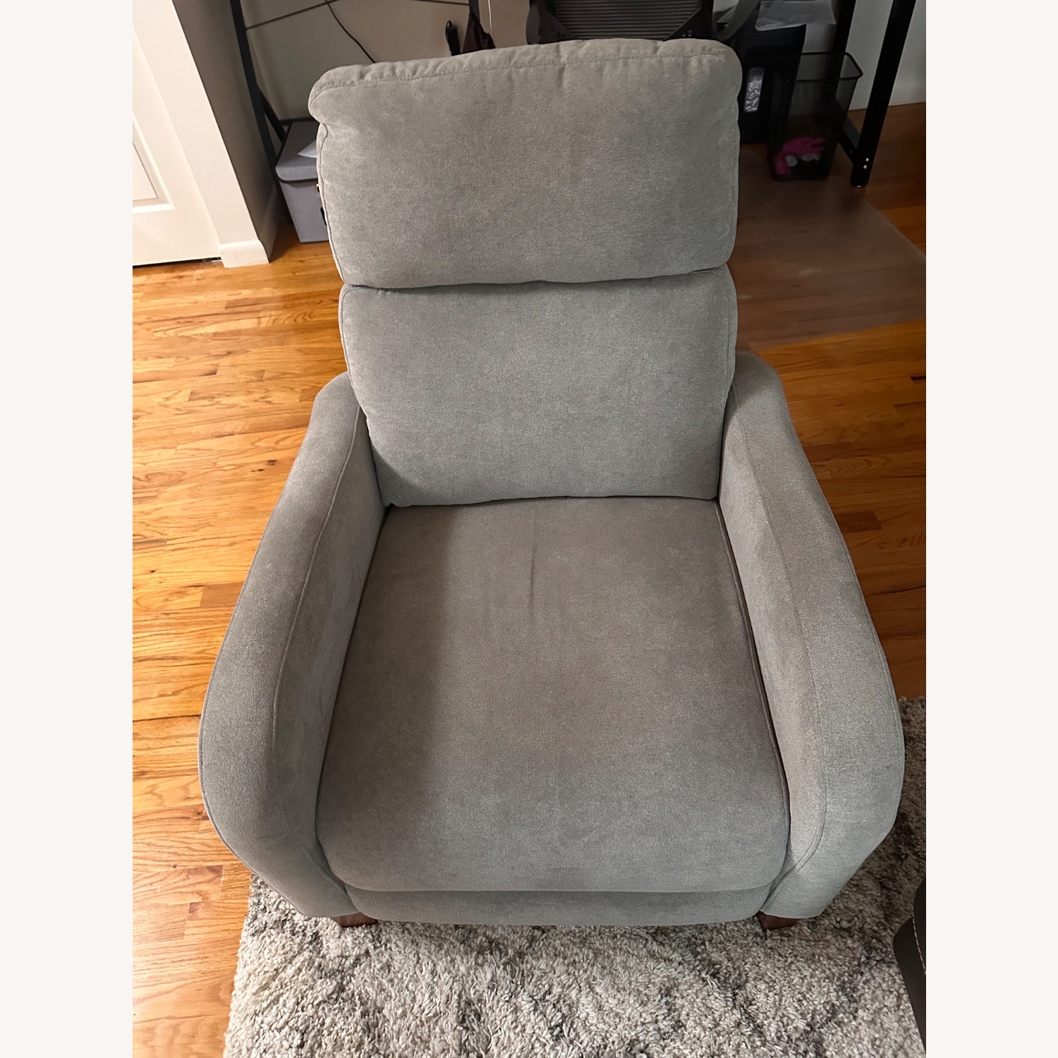 Raymour & Flanigan Tromley Light Gray Fabric Recliner - image-1