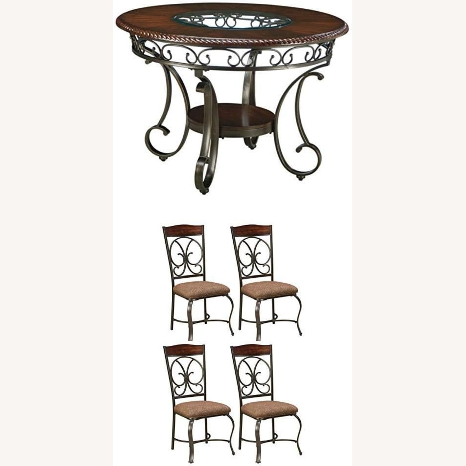 Ashley Furniture Dark Brown Wood Dining Table - image-4