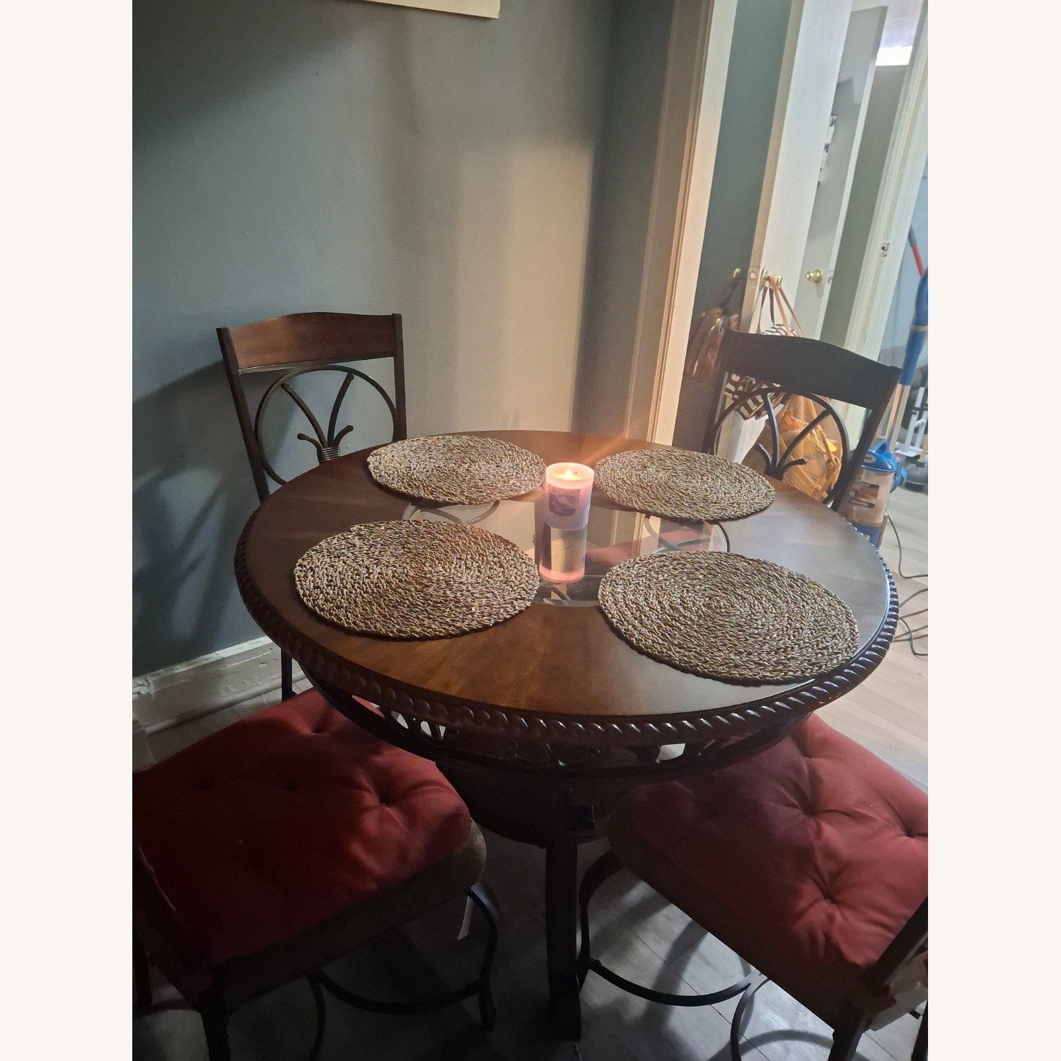 Ashley Furniture Dark Brown Wood Dining Table - image-3
