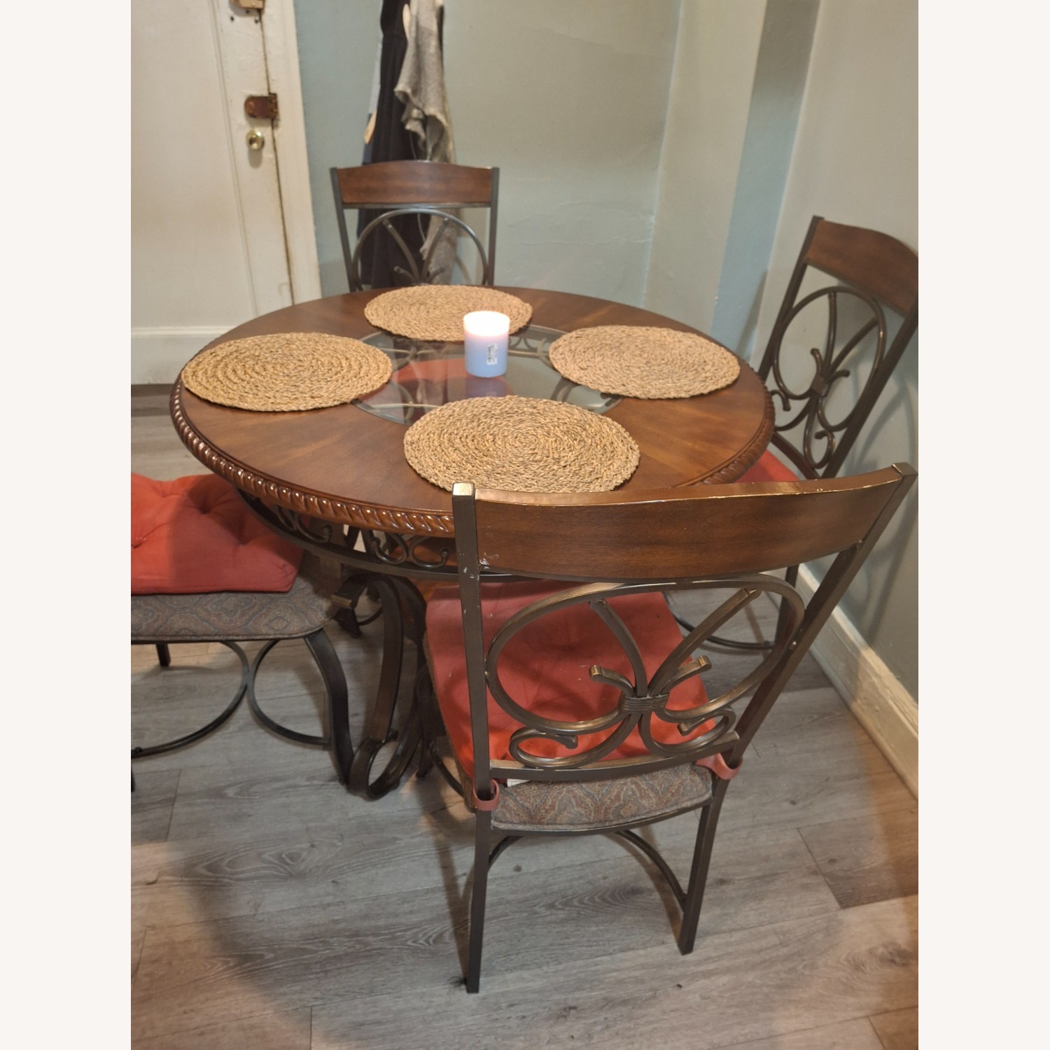 Ashley Furniture Dark Brown Wood Dining Table - image-2