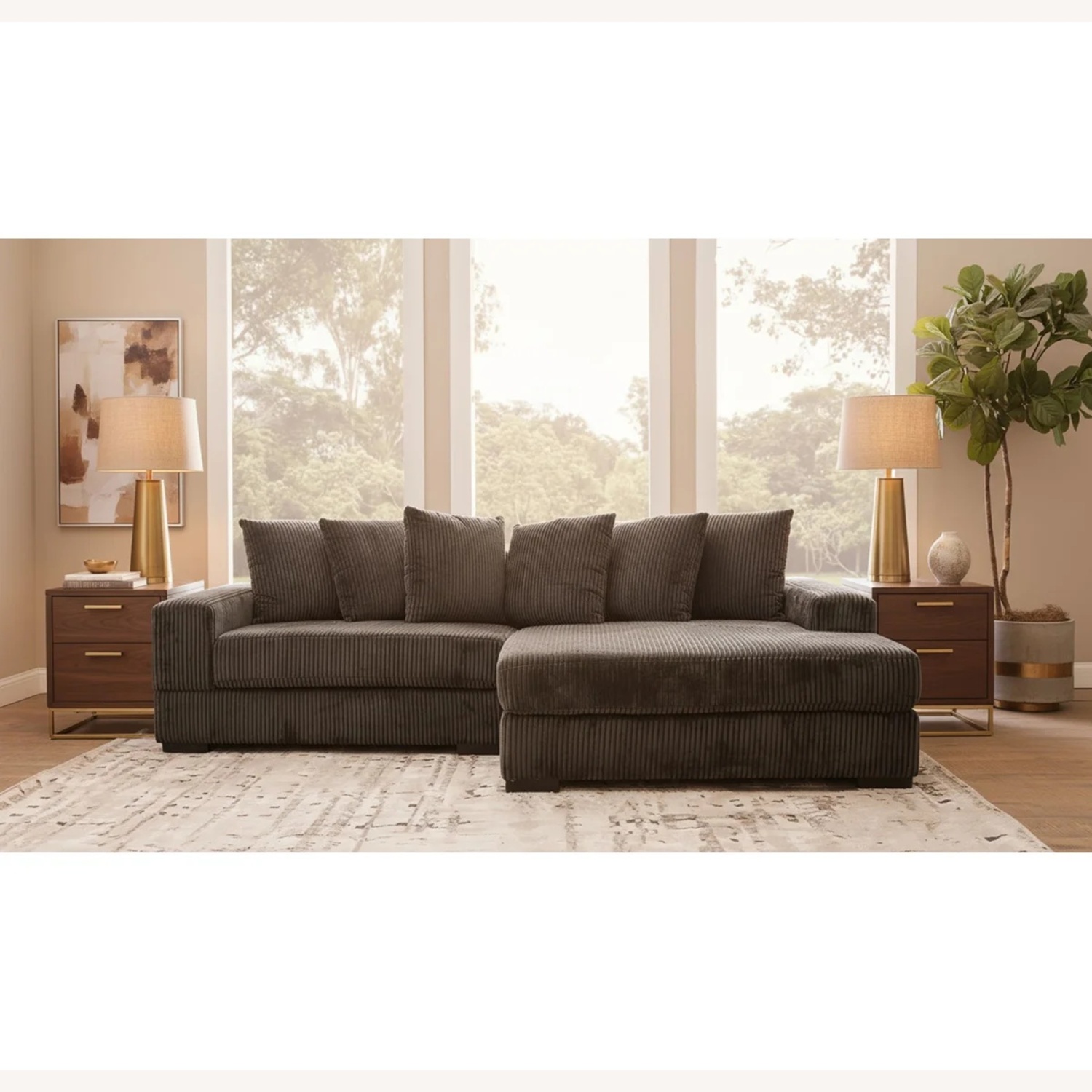 Home by Sean & Catherine Lowe Luxe 108" Corduroy Sectional - image-6