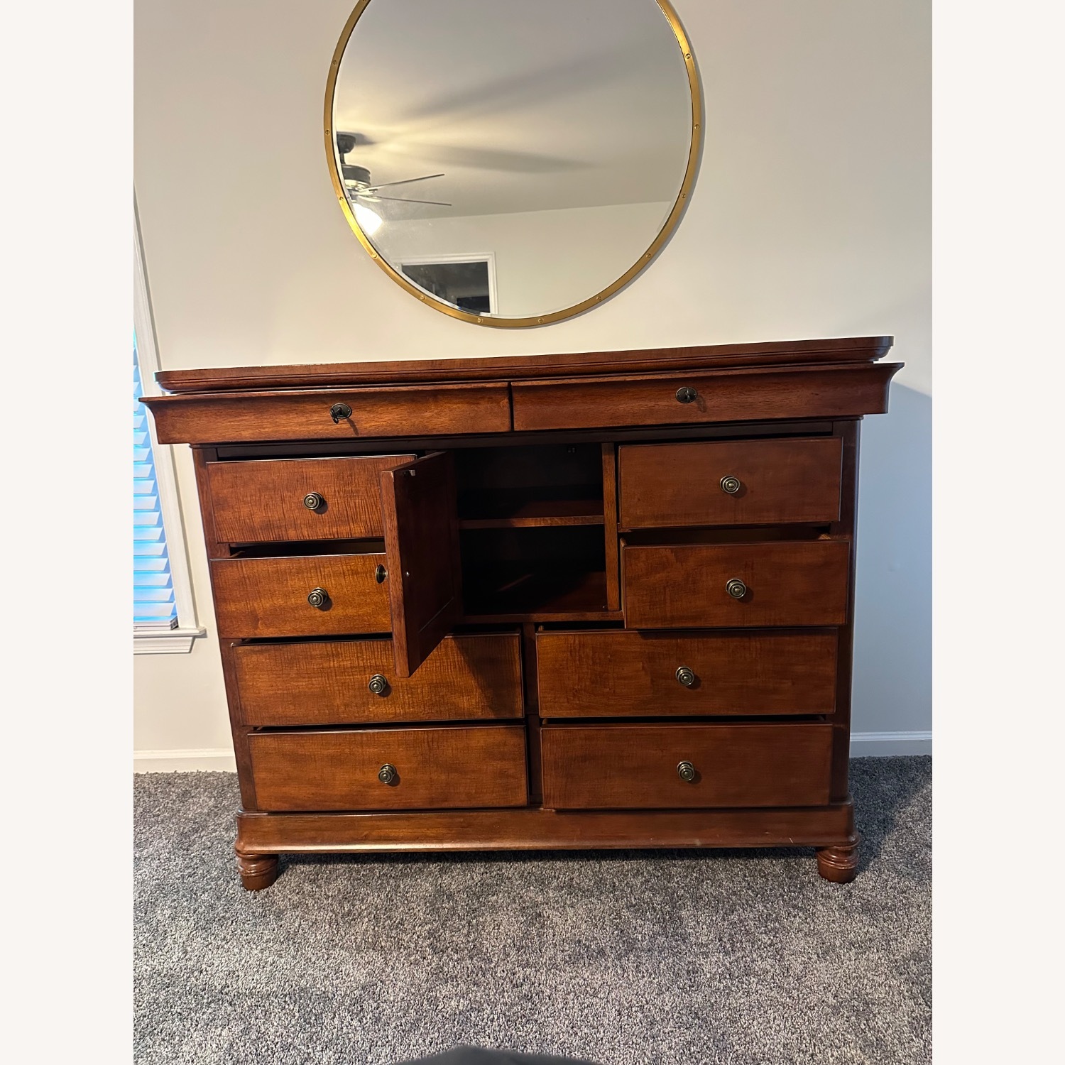 Dark Brown Wood Dresser - image-2